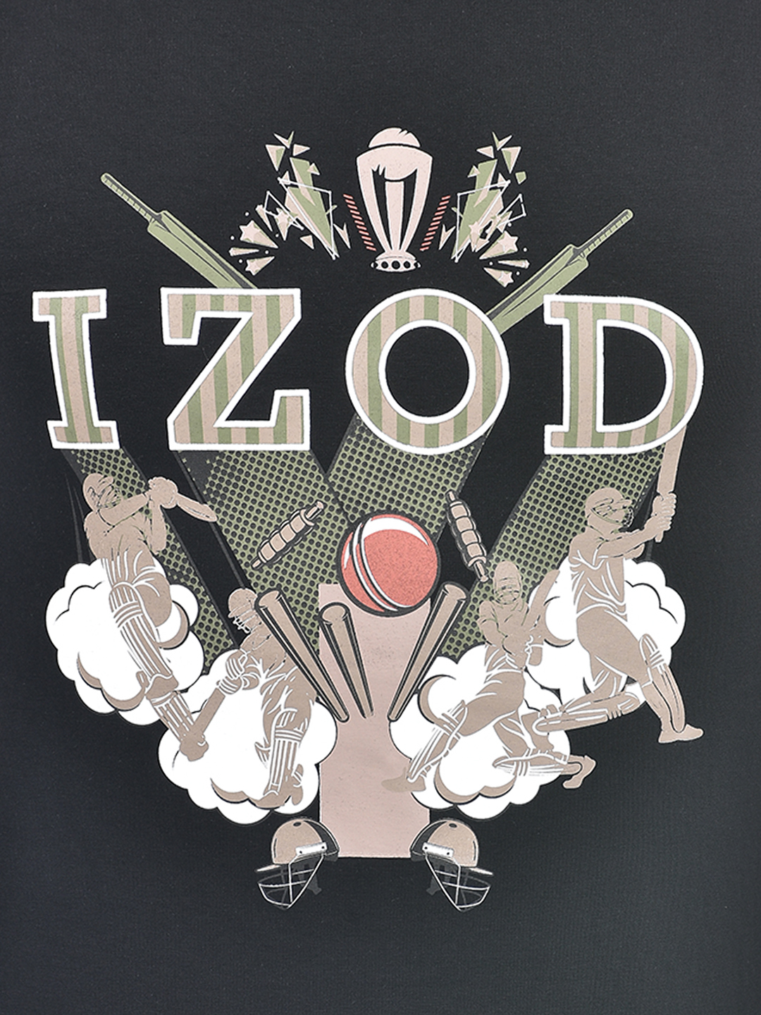 Izod Men's Printed Black Round Neck T-Shirt