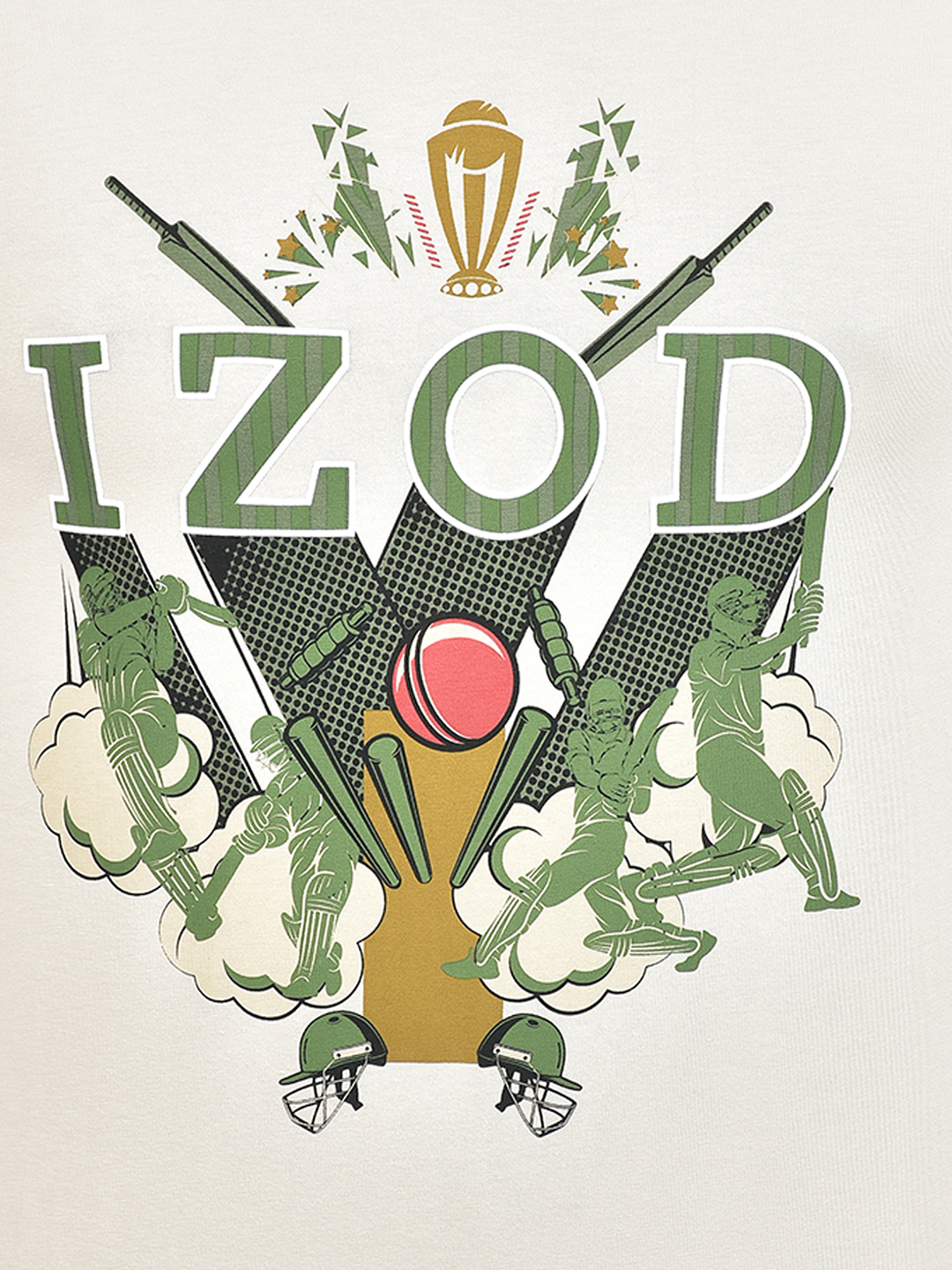 Izod Men's Printed Beige Round Neck T-Shirt