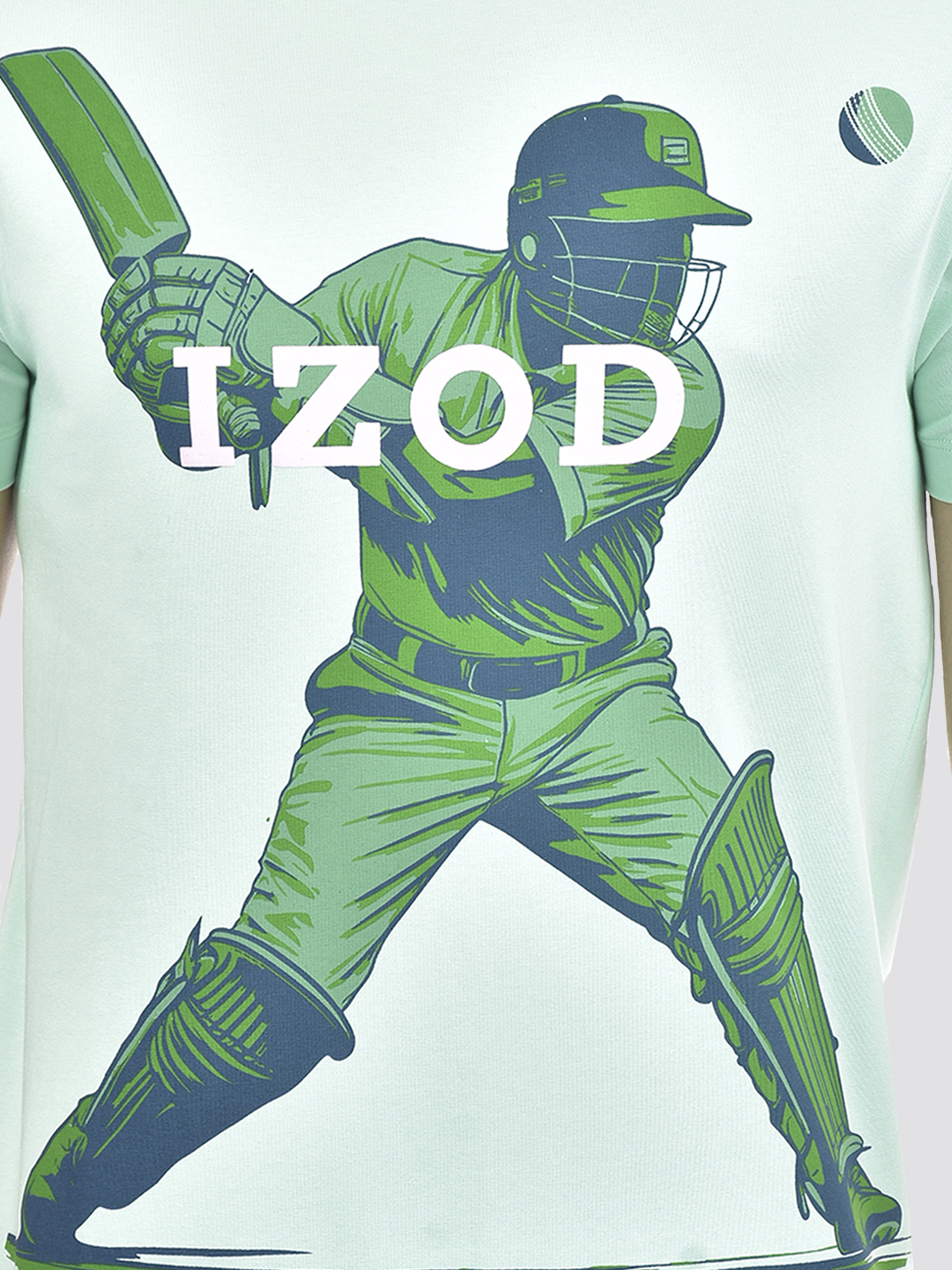 Izod Men's Graphic Print Green Round Neck T-Shirt