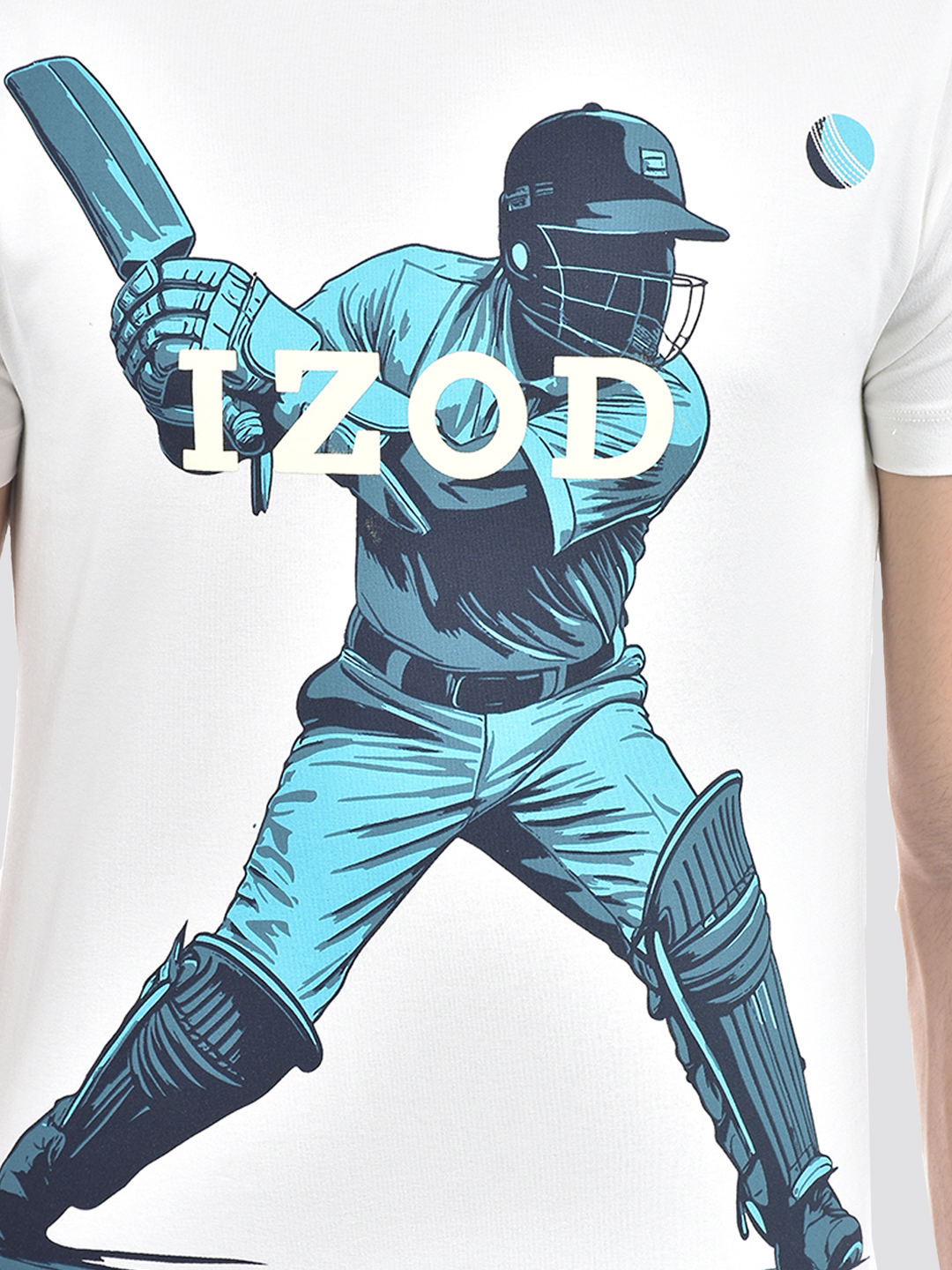 Izod Men's Graphic Print White Round Neck T-Shirt