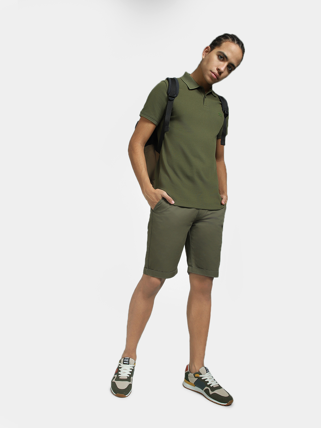 Jack & Jones Men Solid Green Shorts