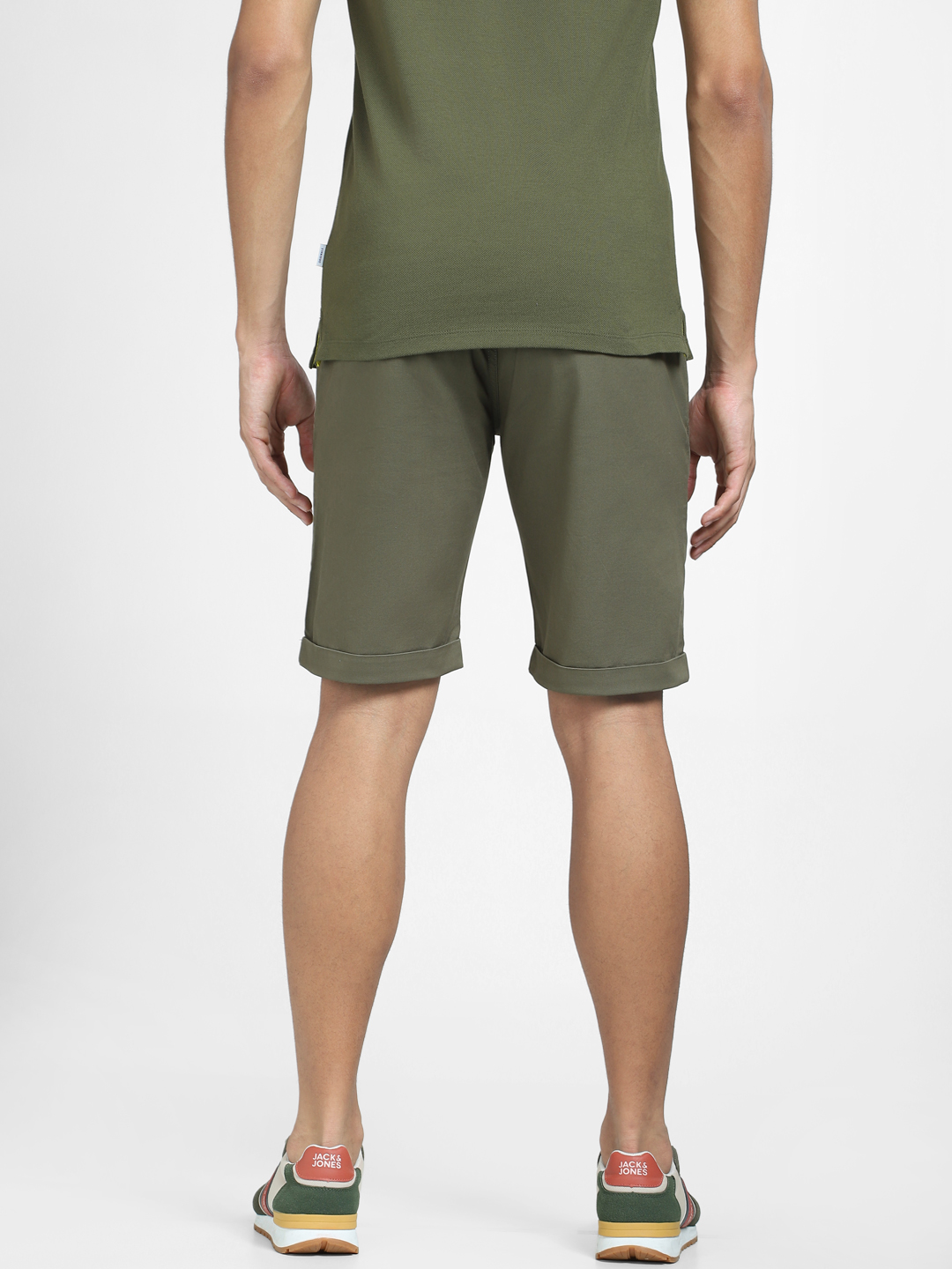 Jack & Jones Men Solid Green Shorts