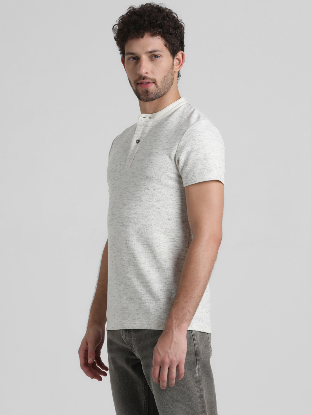 Jack & Jones Men Solid White T-Shirt