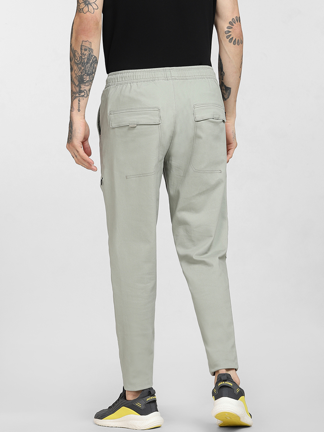 Jack & Jones Men Solid Grey Track Pants
