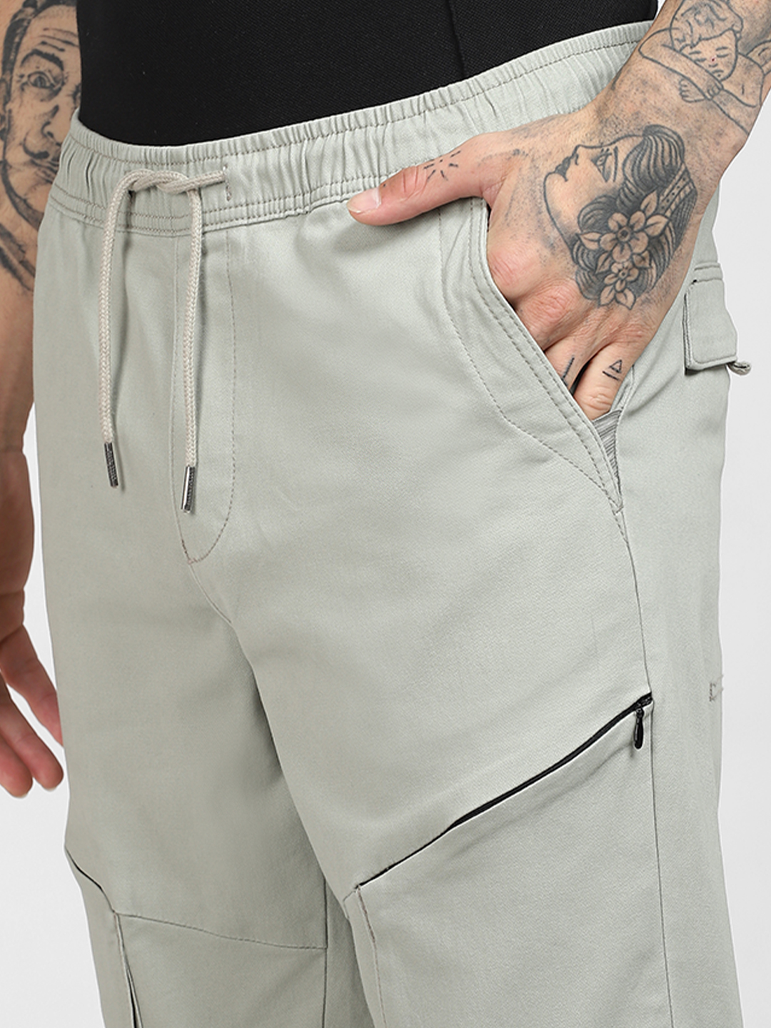 Jack & Jones Men Solid Grey Track Pants