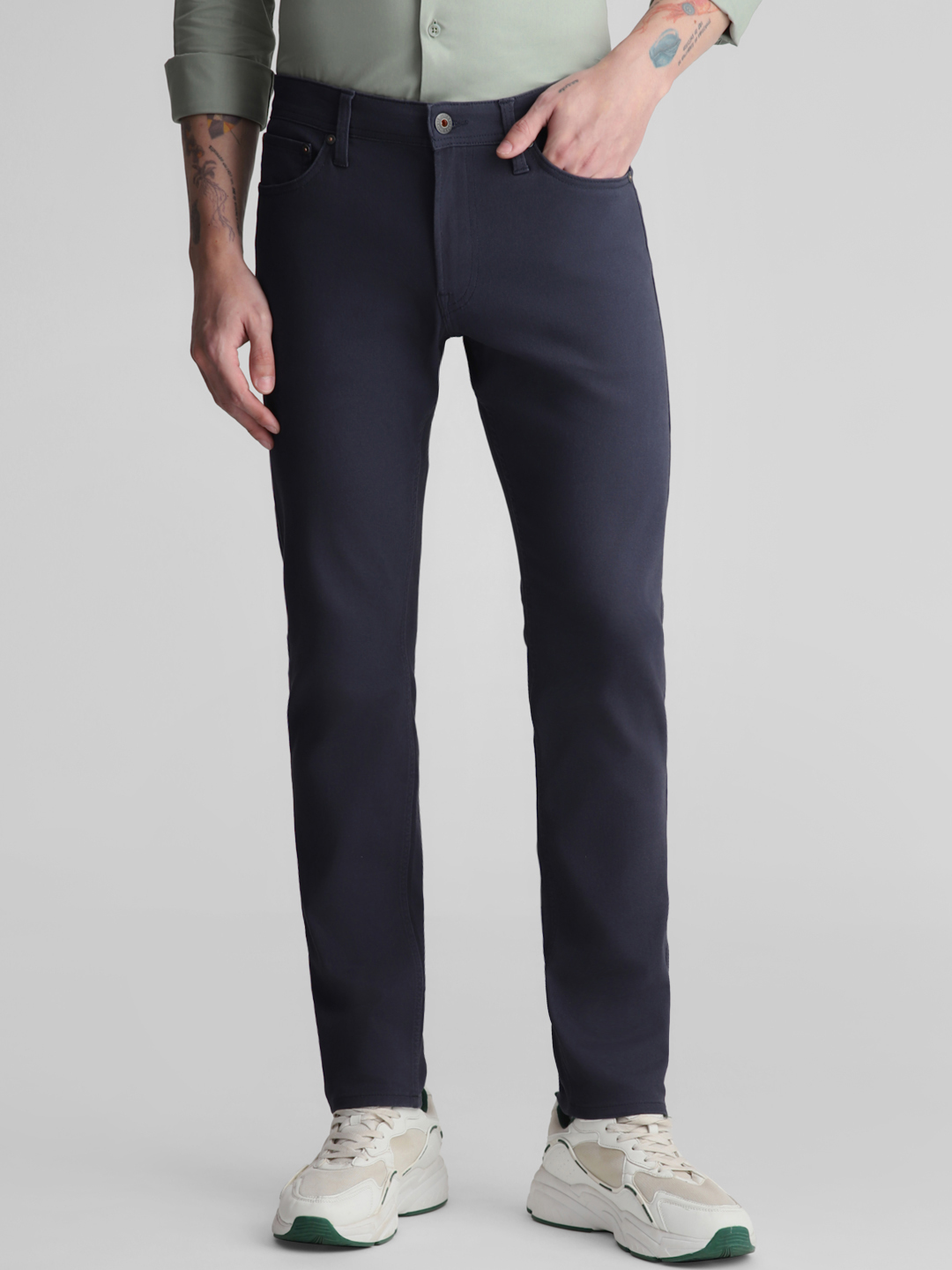 Jack & Jones Men Solid Navy Jeans