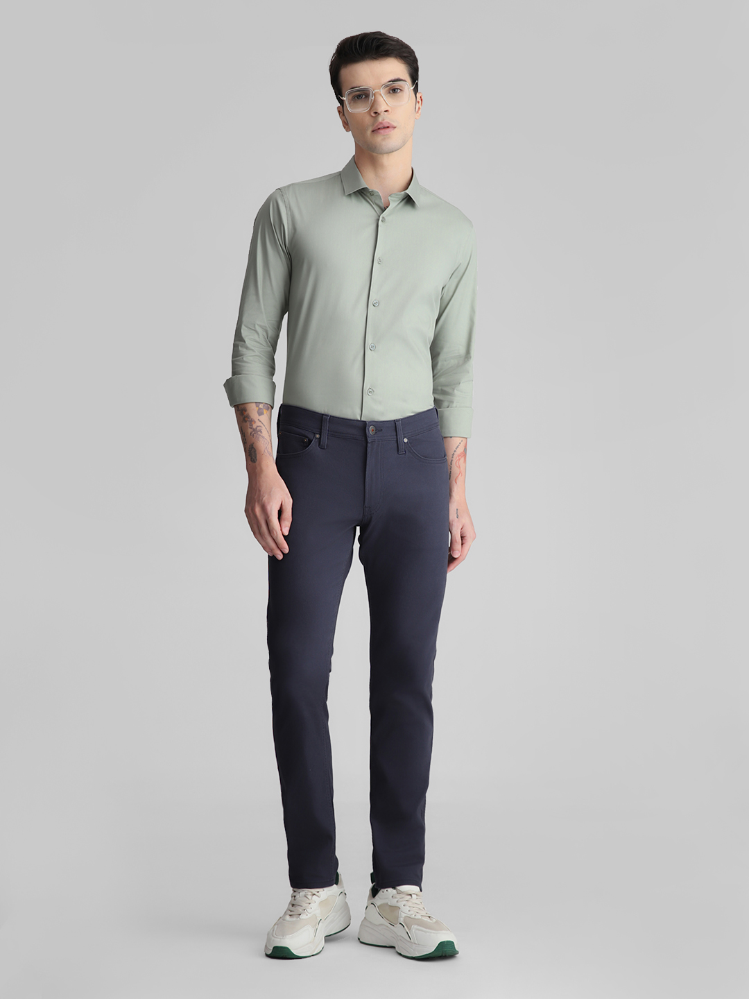 Jack & Jones Men Solid Navy Jeans