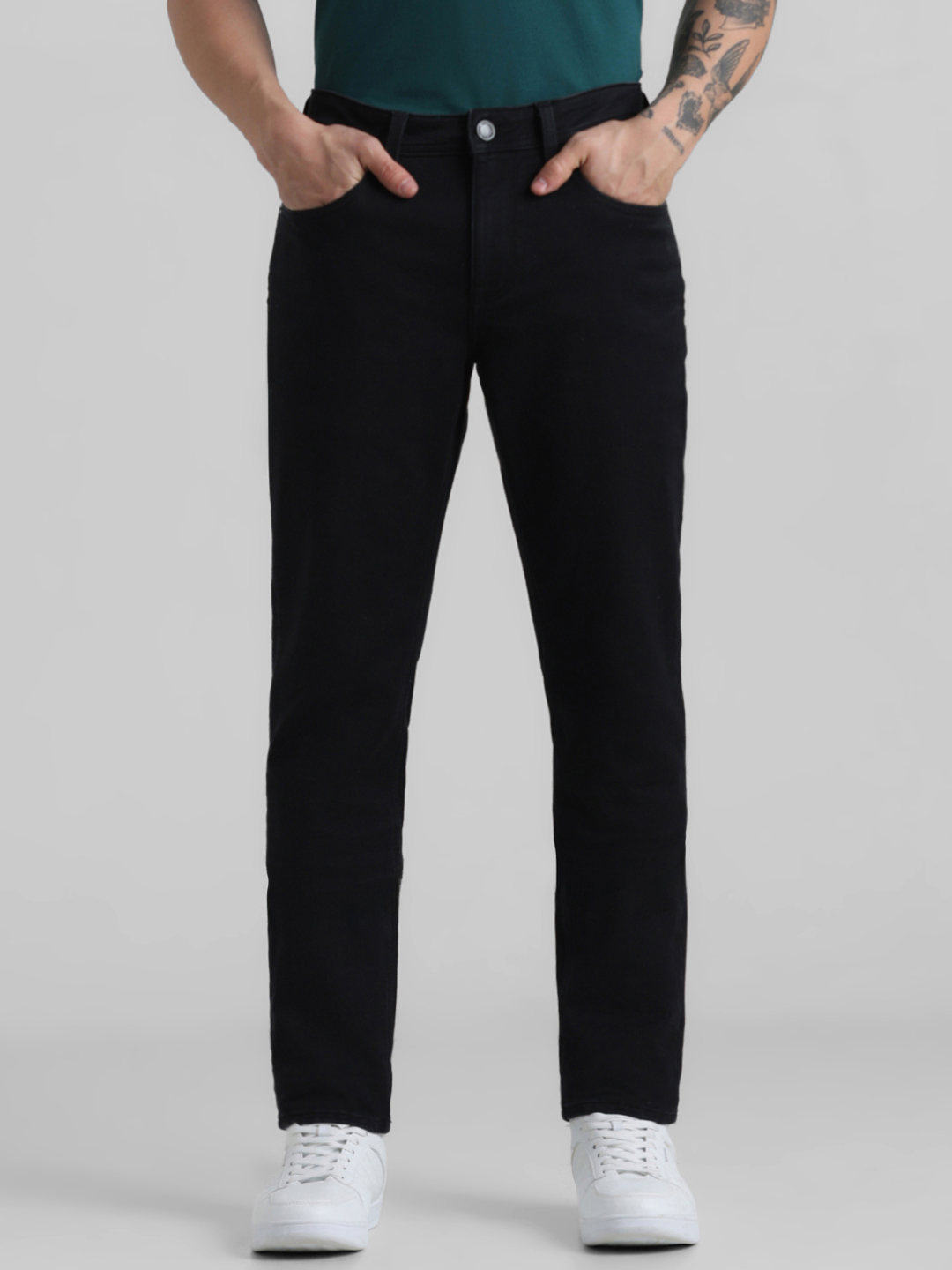 Jack & Jones Men Solid Black Jeans
