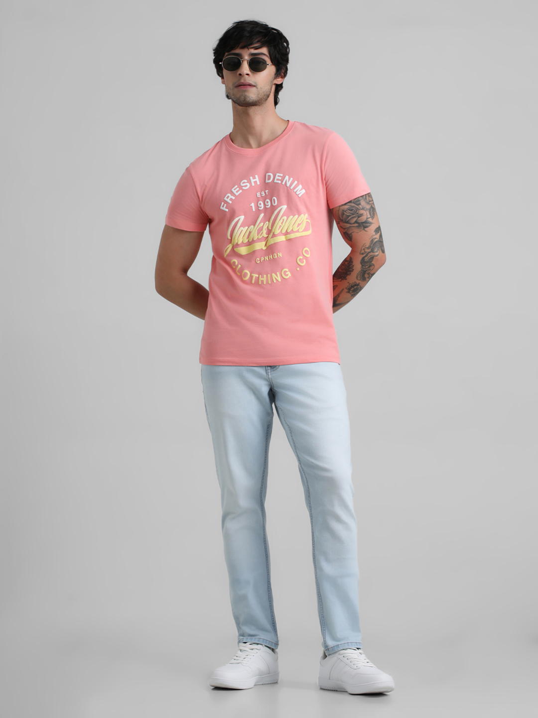 Jack & Jones Men Solid Light Blue Jeans