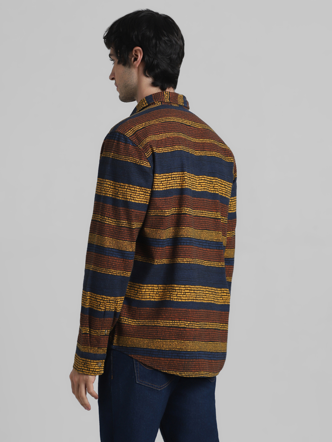 Jack & Jones Men Striped Navy Shirt