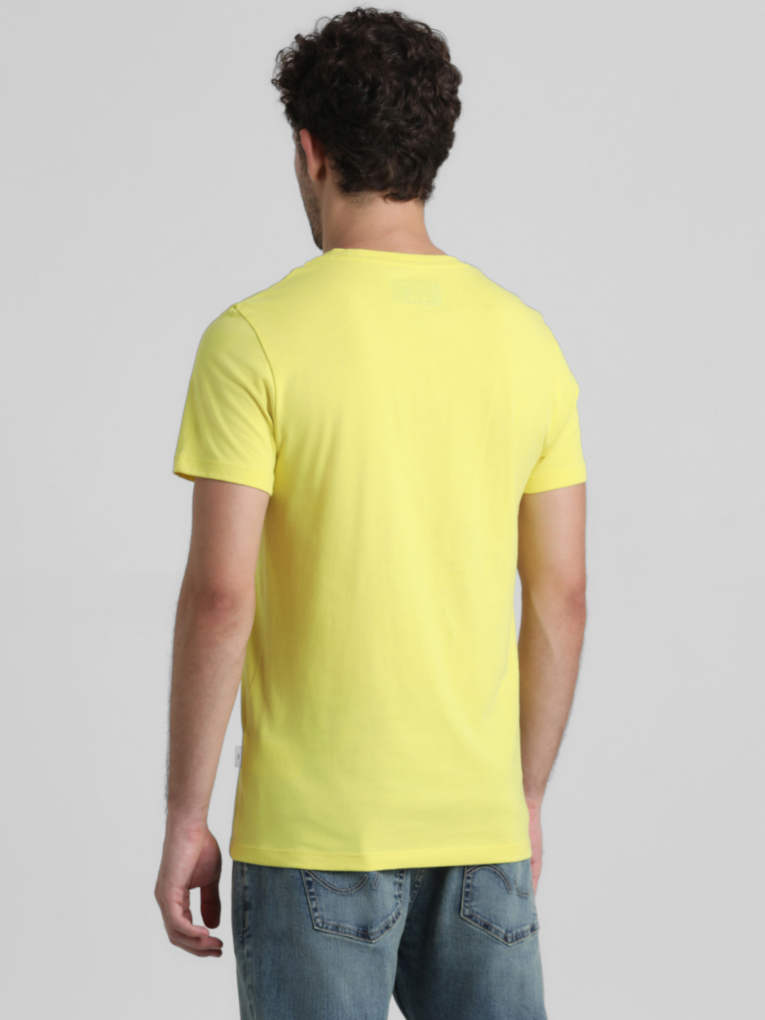 Jack & Jones Men Graphic Print Yellow T-Shirt