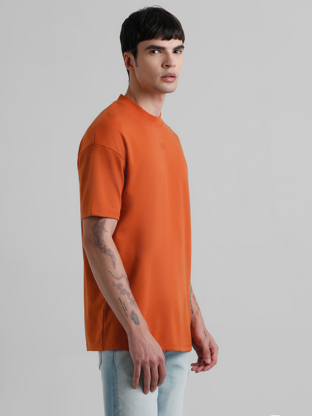 Jack & Jones Men Solid Brown T-Shirt