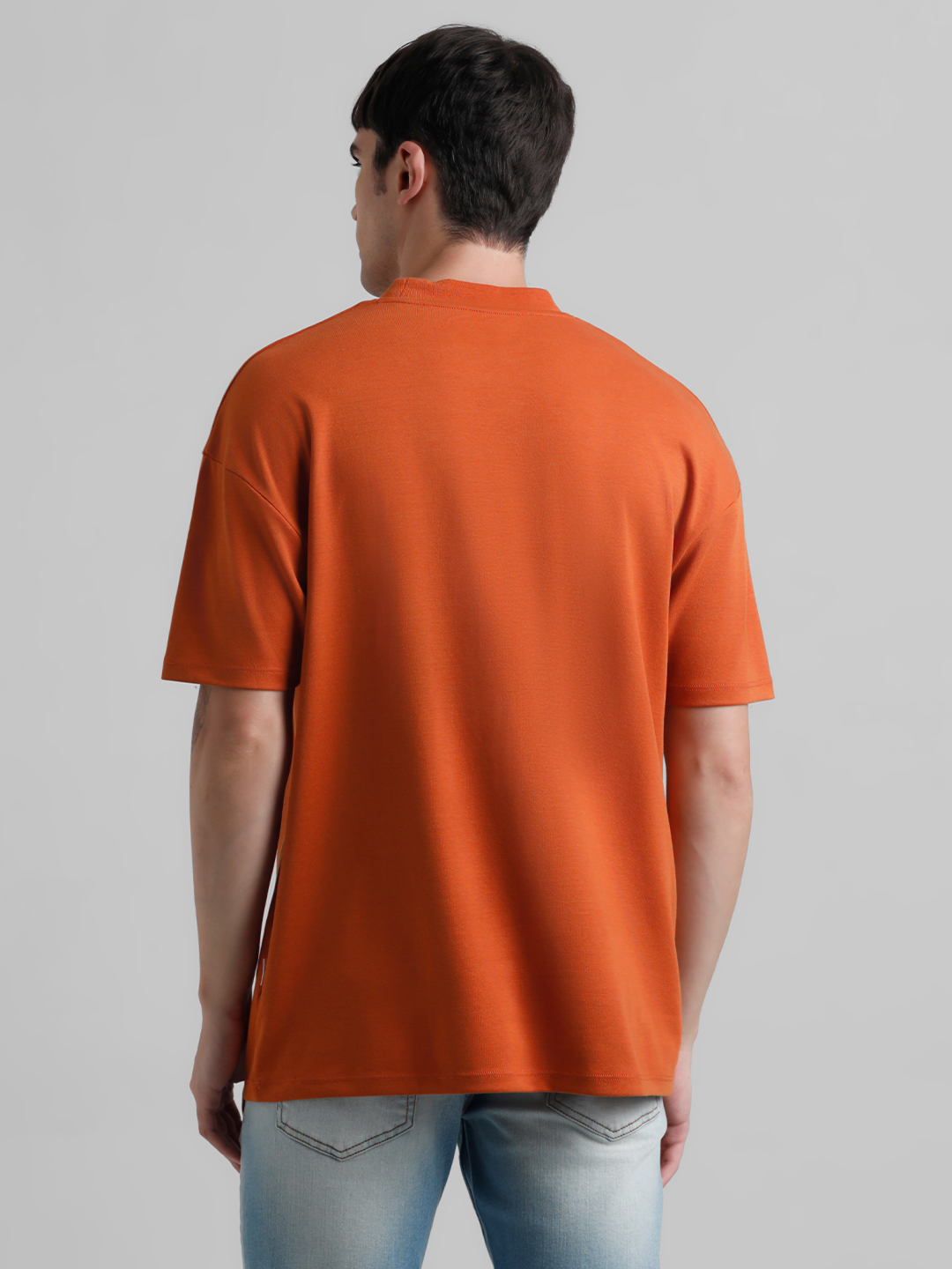 Jack & Jones Men Solid Brown T-Shirt