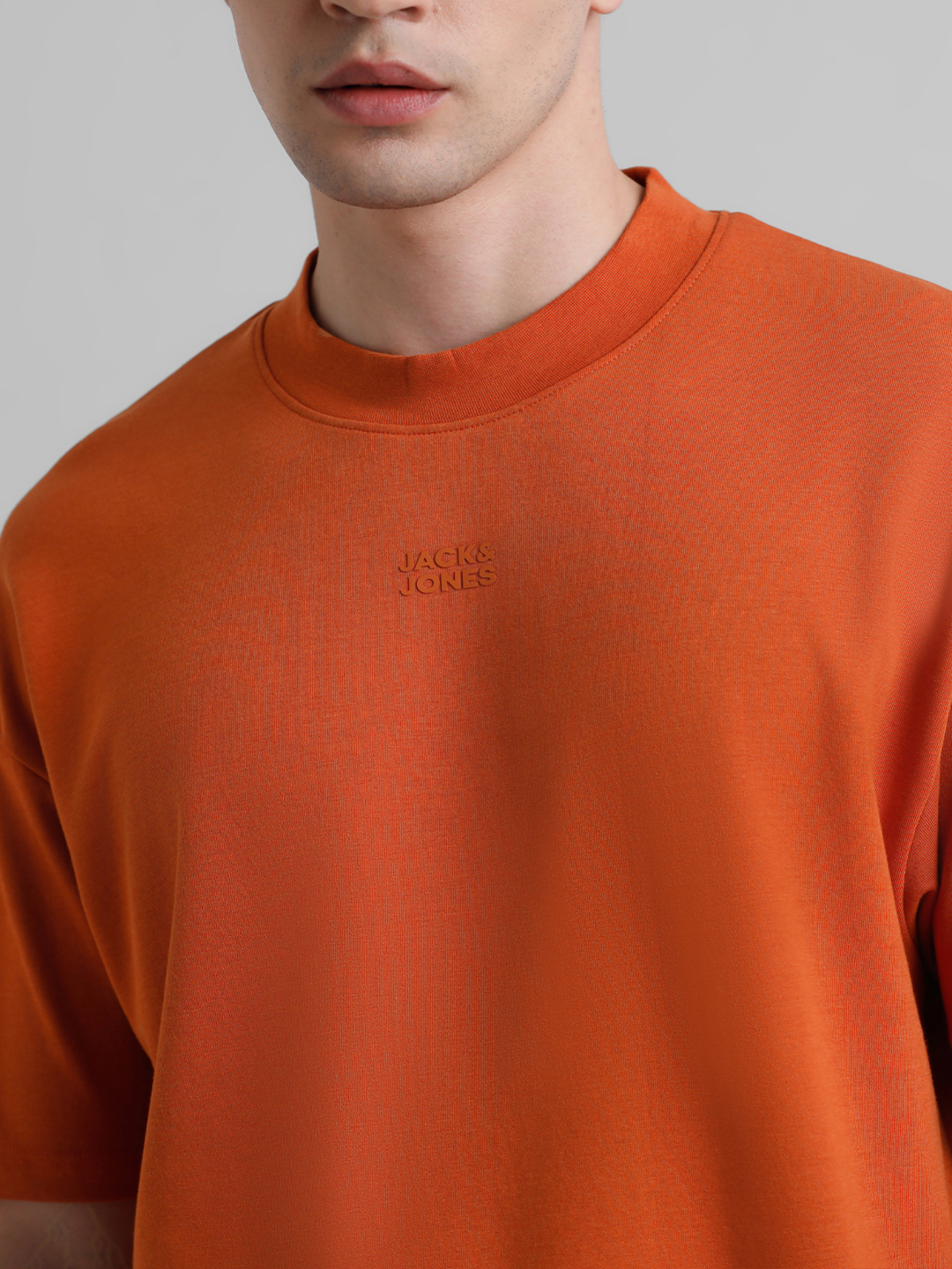 Jack & Jones Men Solid Brown T-Shirt