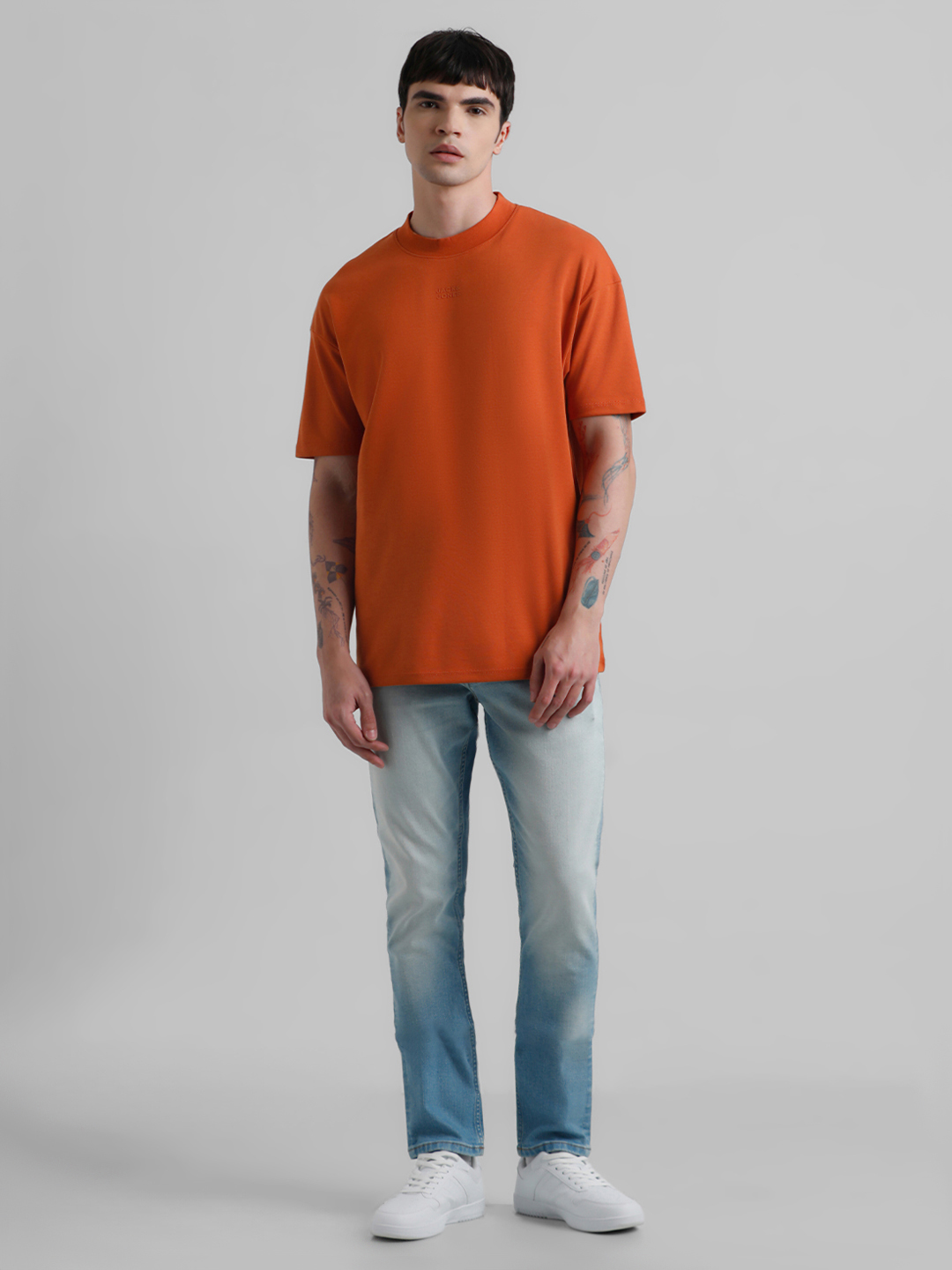 Jack & Jones Men Solid Brown T-Shirt