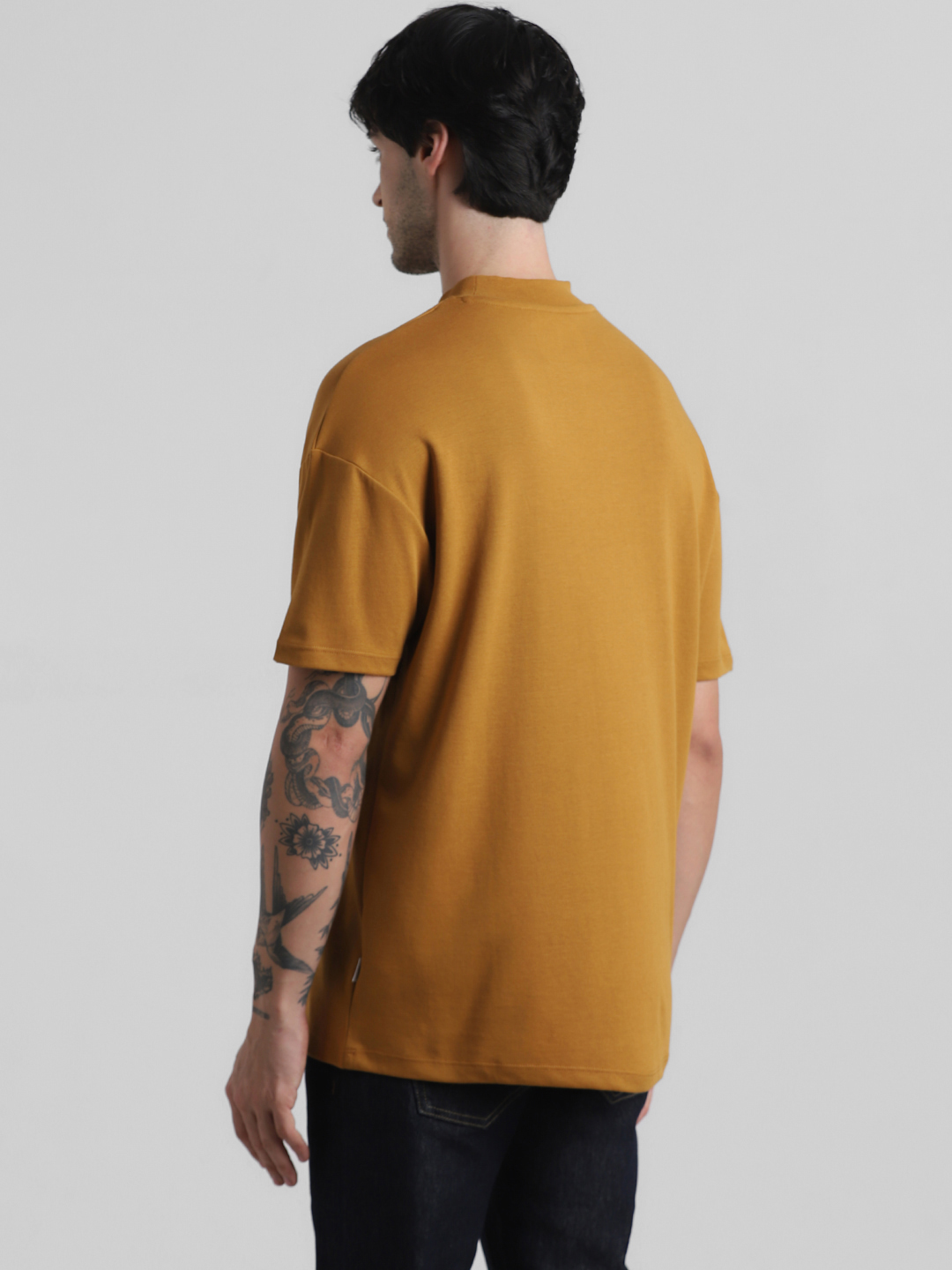 Jack & Jones Men Solid Brown T-Shirt