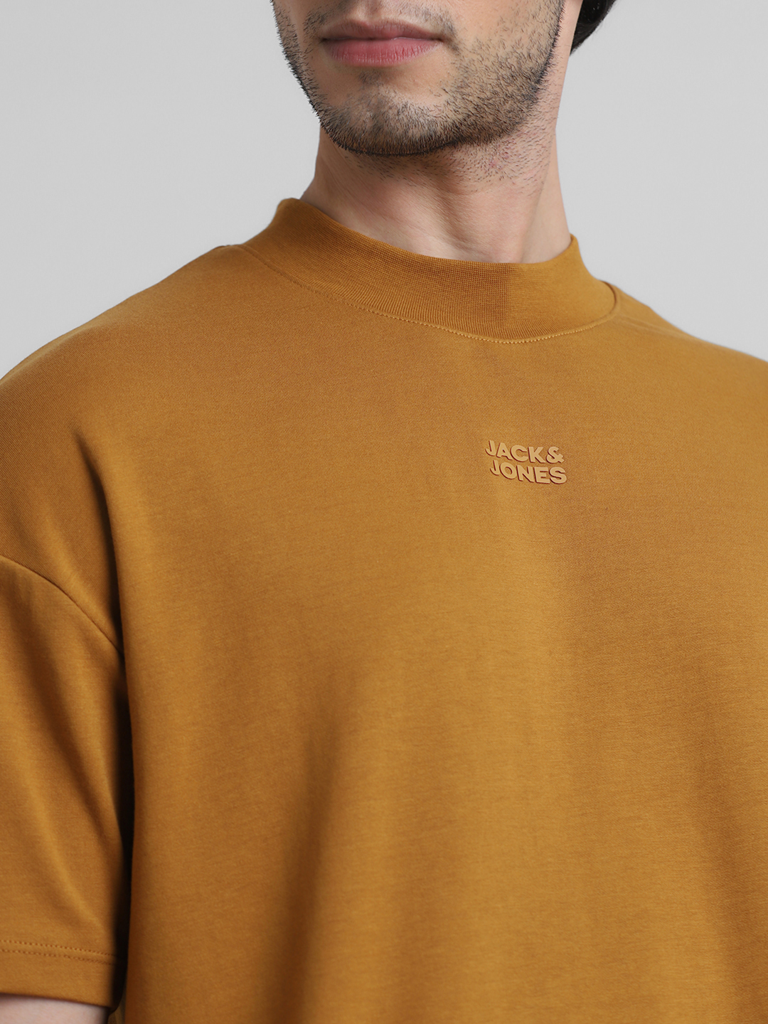 Jack & Jones Men Solid Brown T-Shirt
