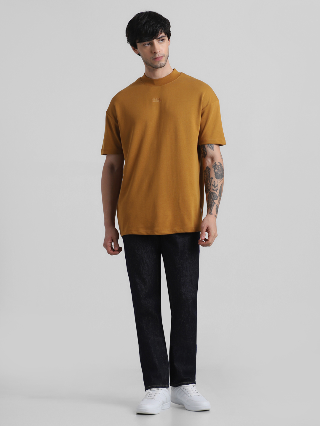 Jack & Jones Men Solid Brown T-Shirt