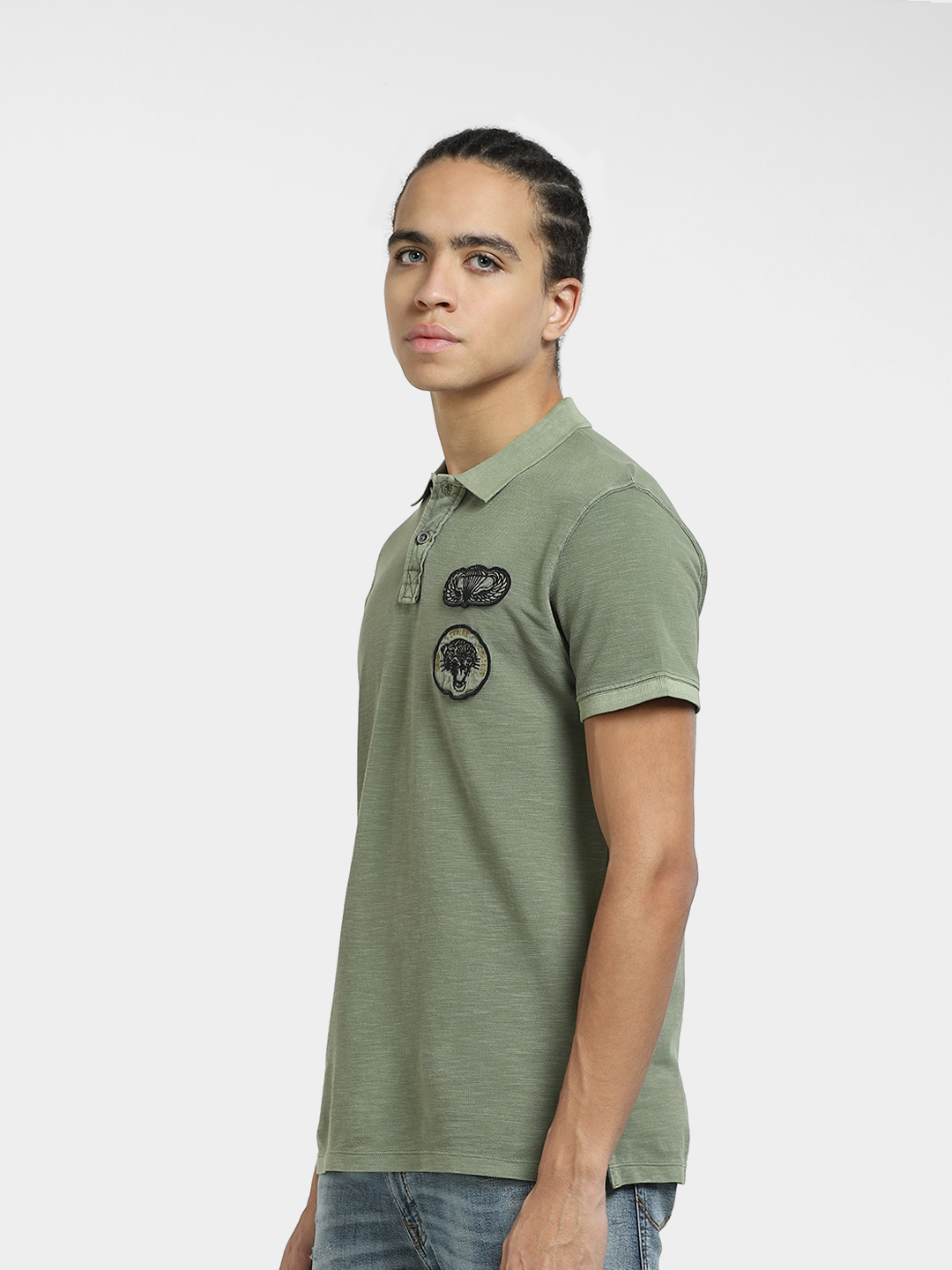 Jack & Jones Men Applique Green T-Shirt