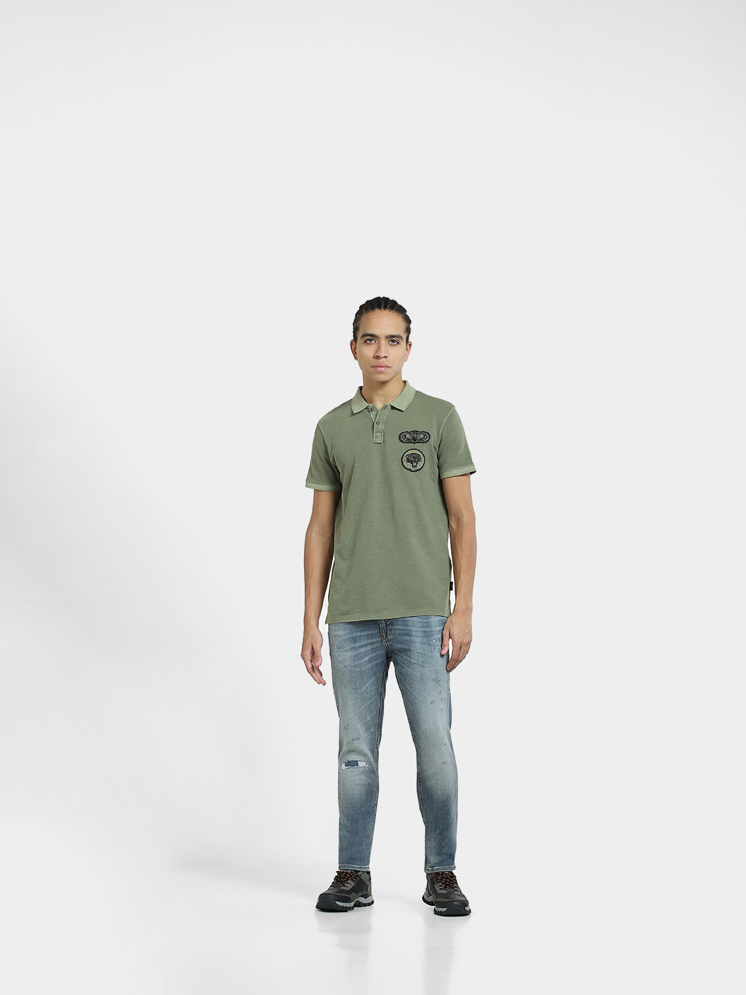 Jack & Jones Men Applique Green T-Shirt