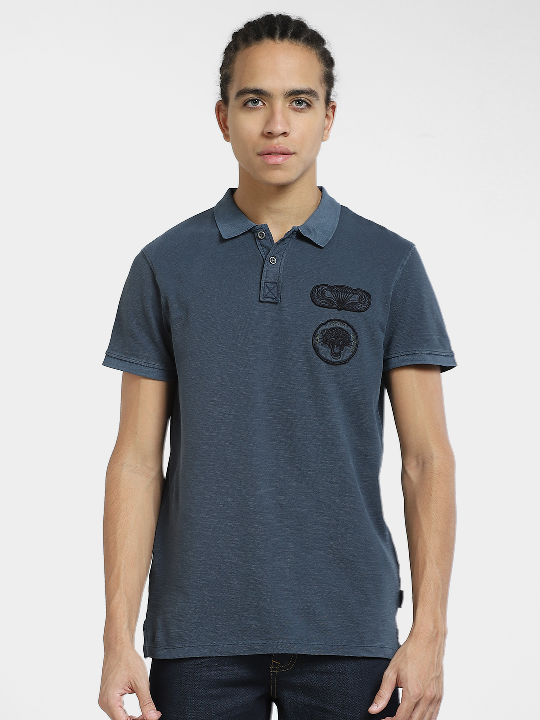 Jack & Jones Men Applique Navy T-Shirt