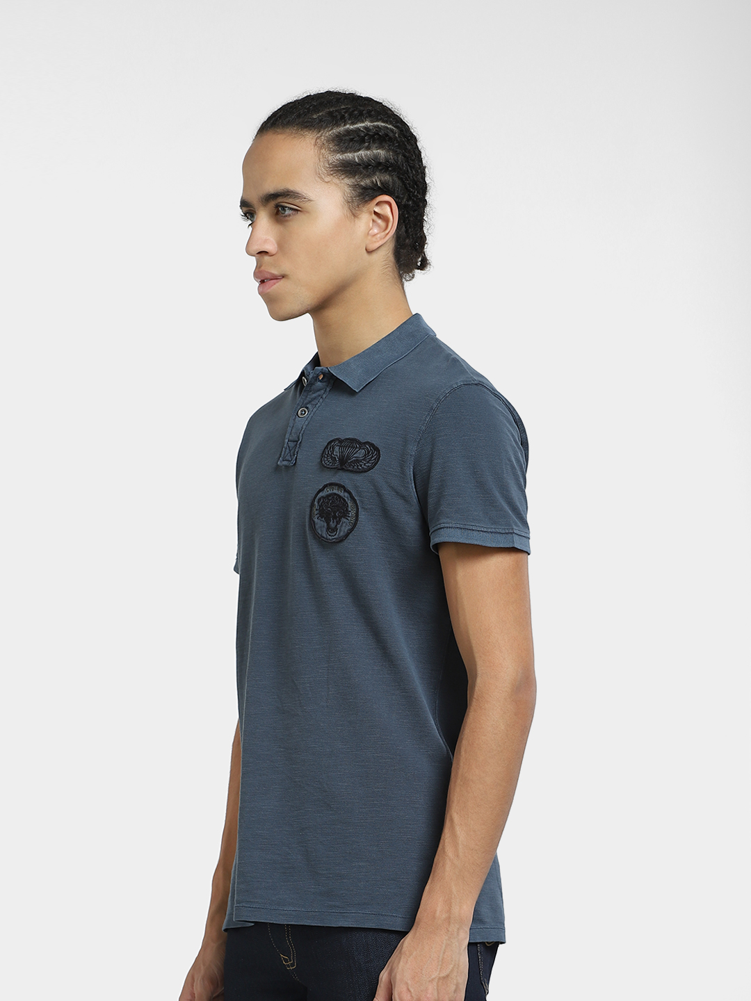 Jack & Jones Men Applique Navy T-Shirt