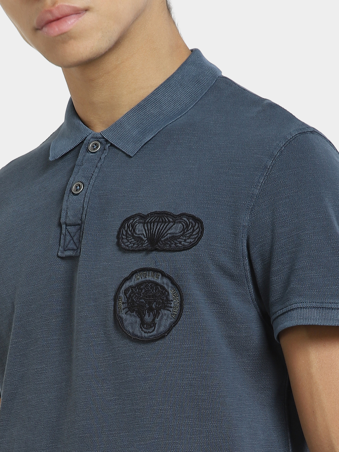 Jack & Jones Men Applique Navy T-Shirt