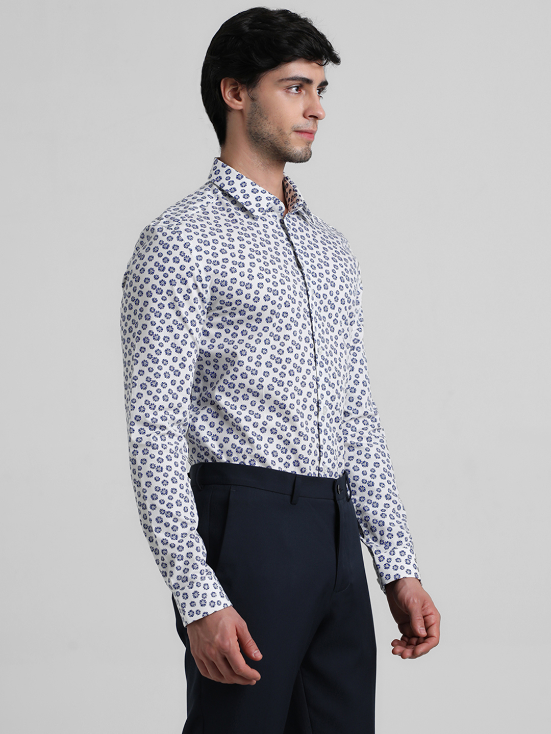 Jack & Jones Men Floral Print White Shirt