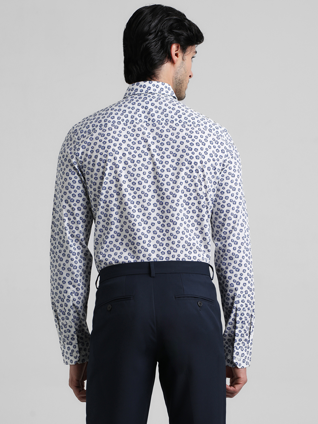 Jack & Jones Men Floral Print White Shirt