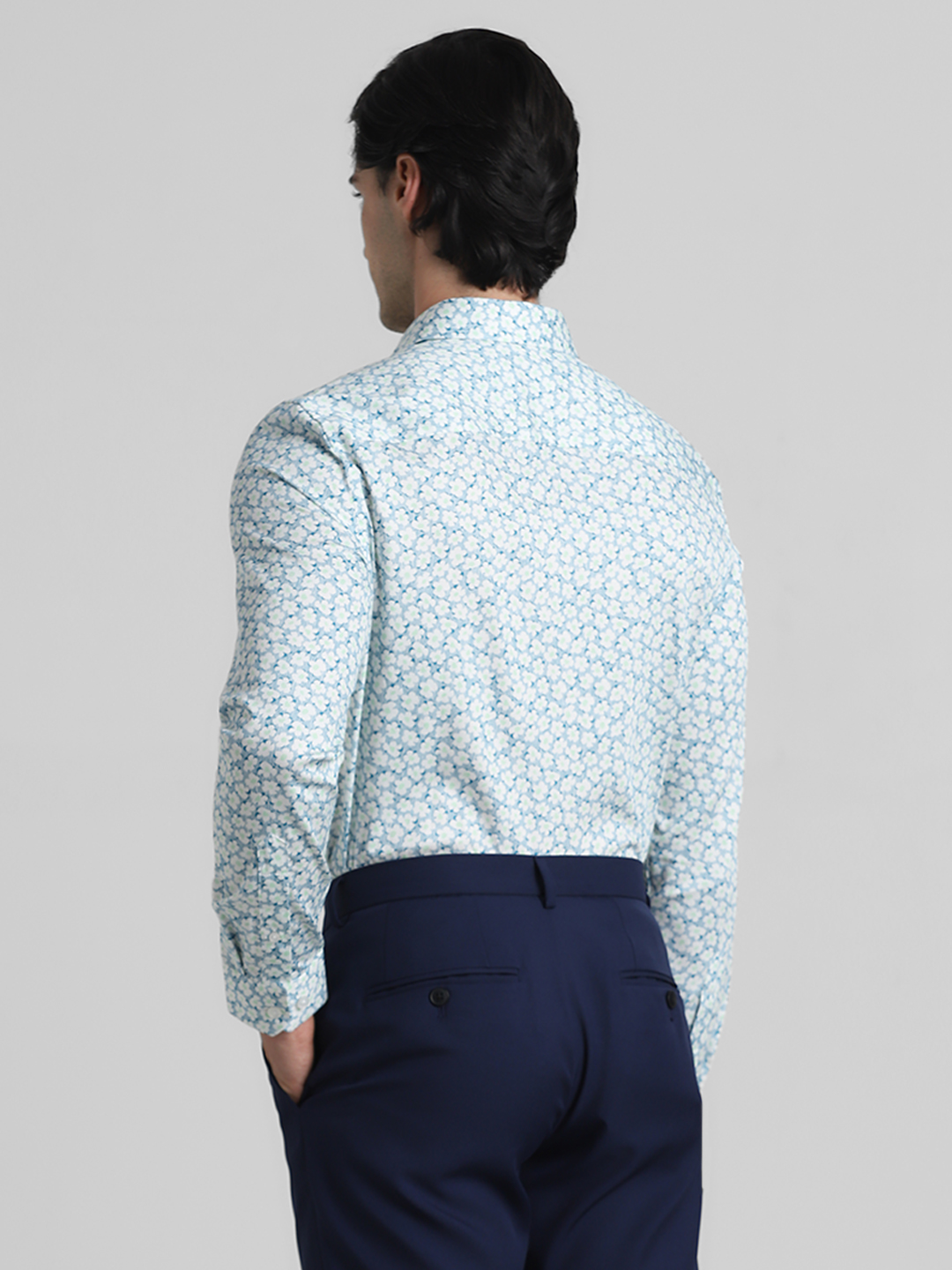 Jack & Jones Men Floral Print White Shirt