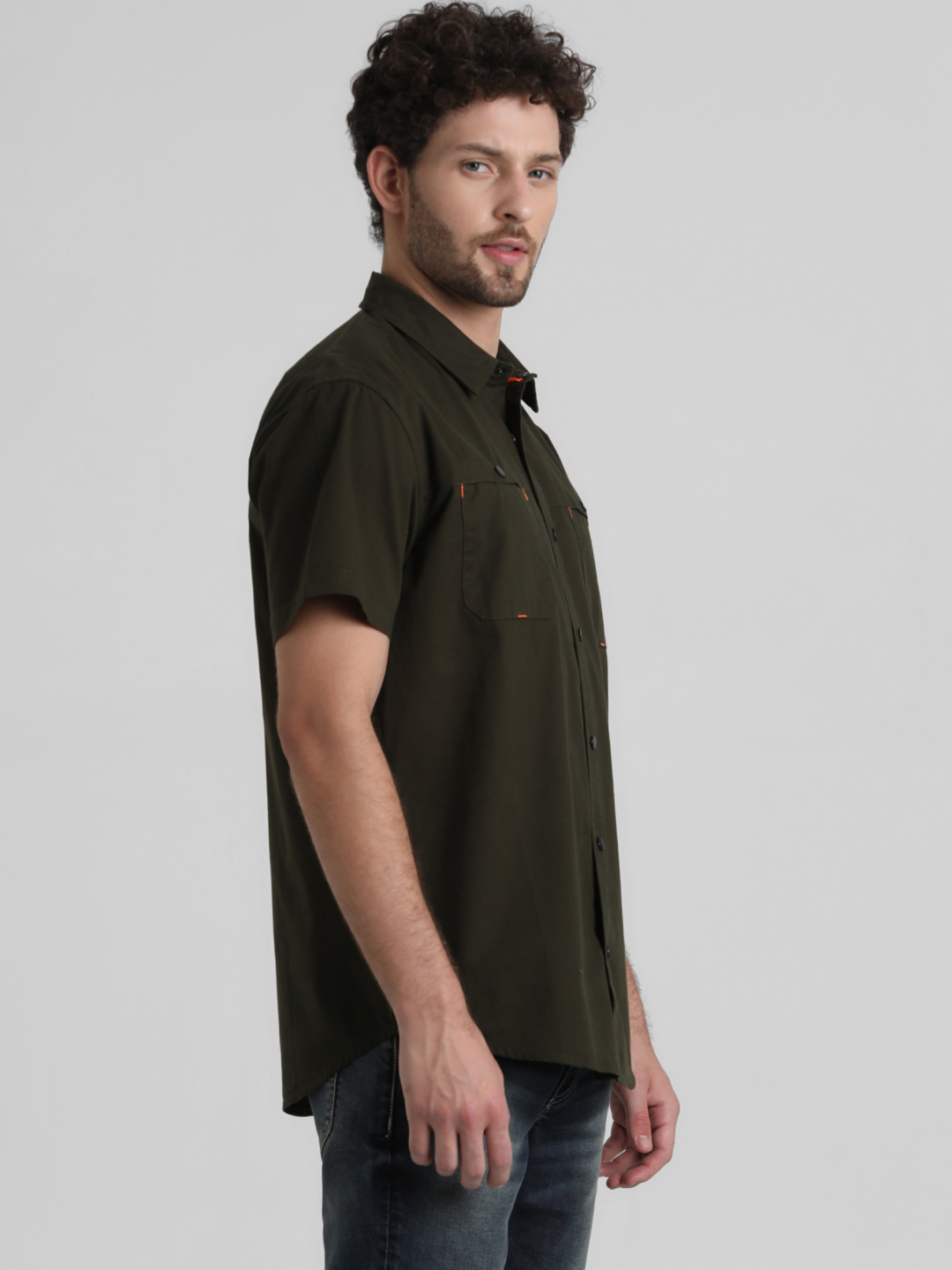 Jack & Jones Men Solid Green Shirt