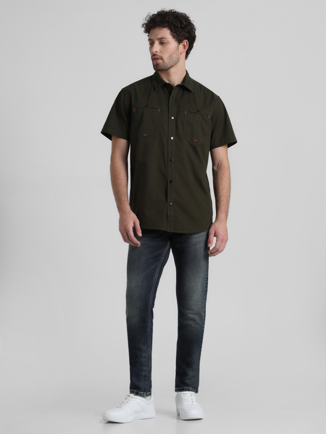Jack & Jones Men Solid Green Shirt