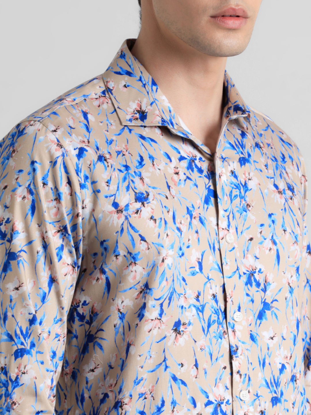 Jack & Jones Men Floral Print Brown Shirt