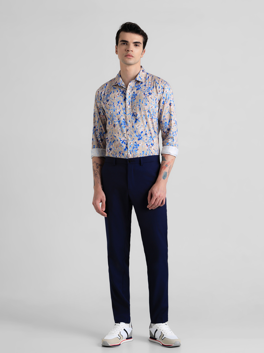 Jack & Jones Men Floral Print Brown Shirt
