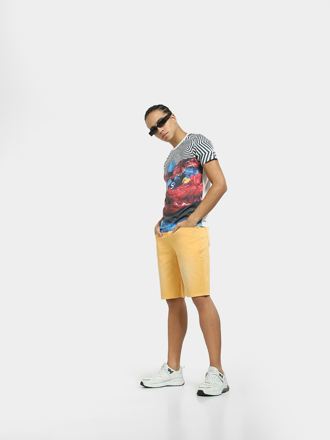 Jack & Jones Men Solid Yellow Shorts