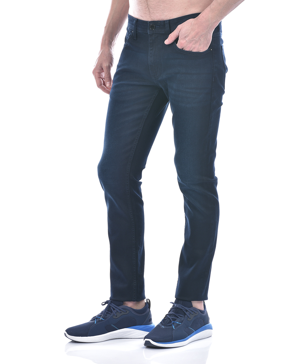 Jack & Jones Men's Skinny Fit Solid Dark Blue Jeans
