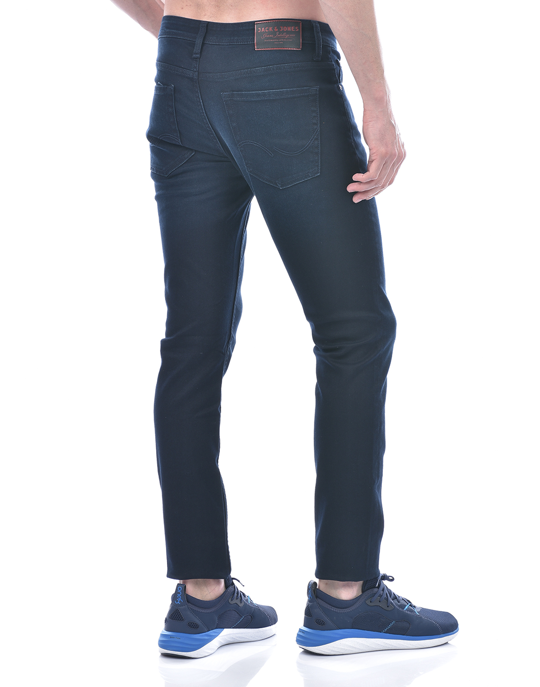 Jack & Jones Men's Skinny Fit Solid Dark Blue Jeans