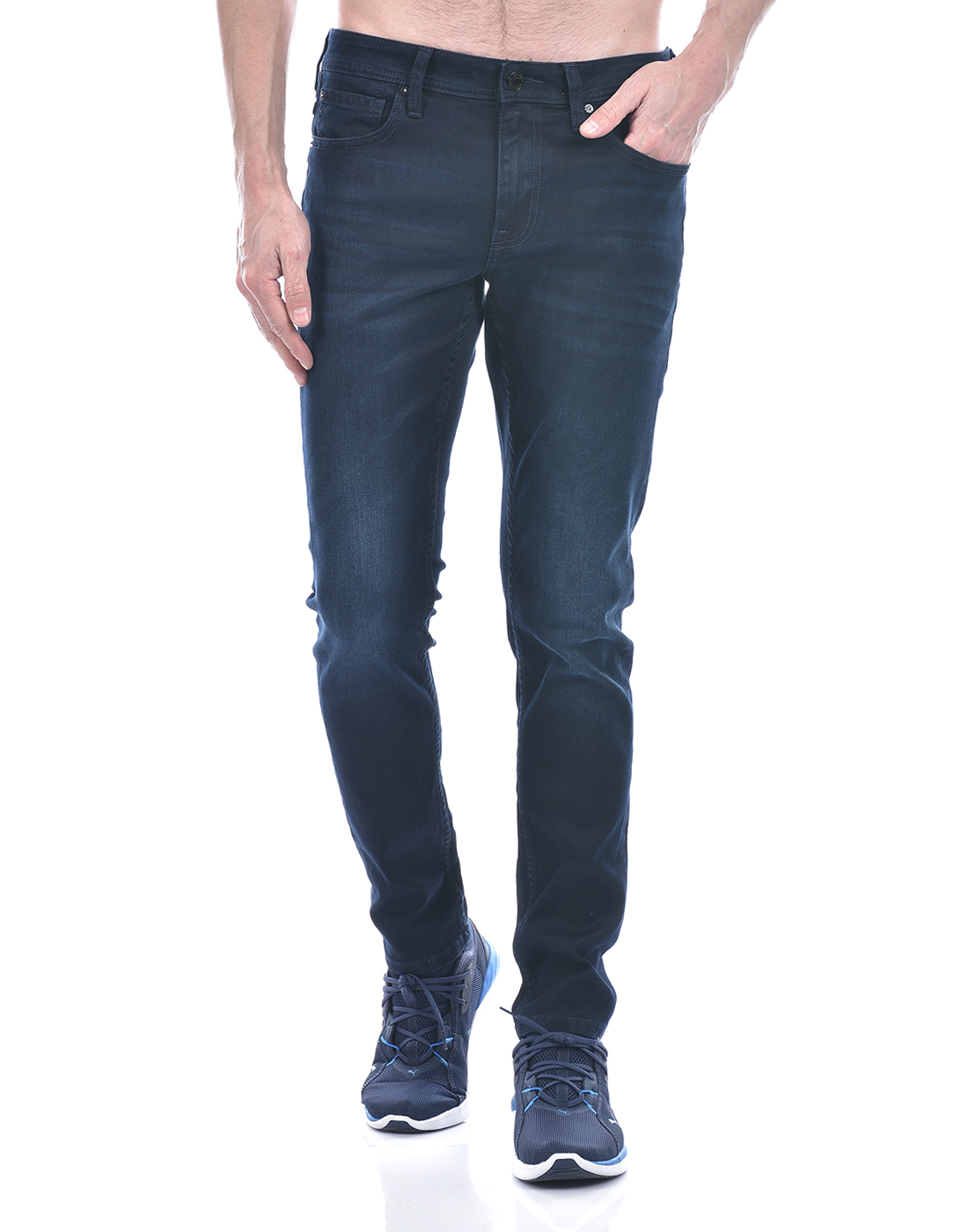 Jack & Jones Men Solid Dark Blue Jeans