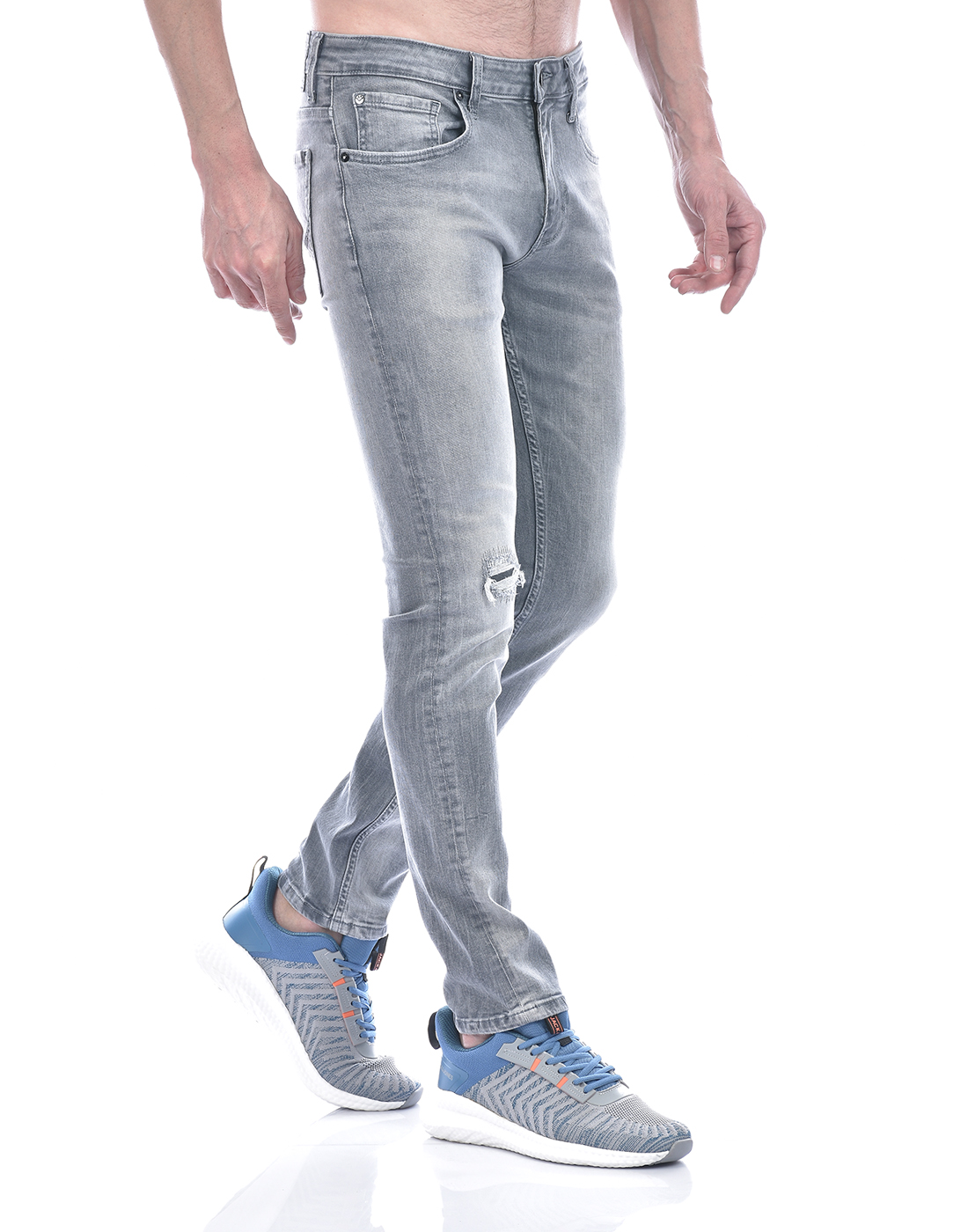 Jack & Jones Men Solid Grey Jeans