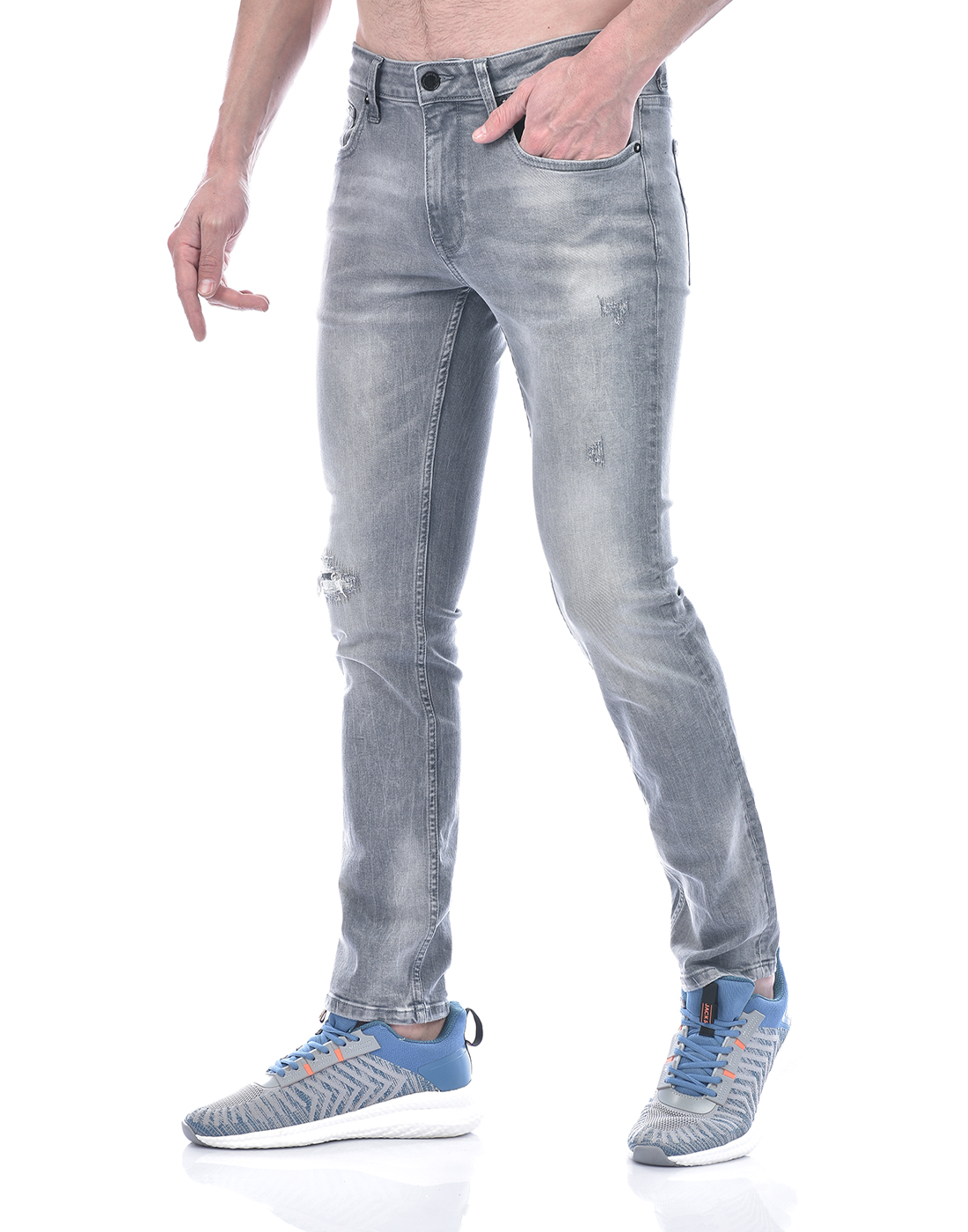 Jack & Jones Men Solid Grey Jeans