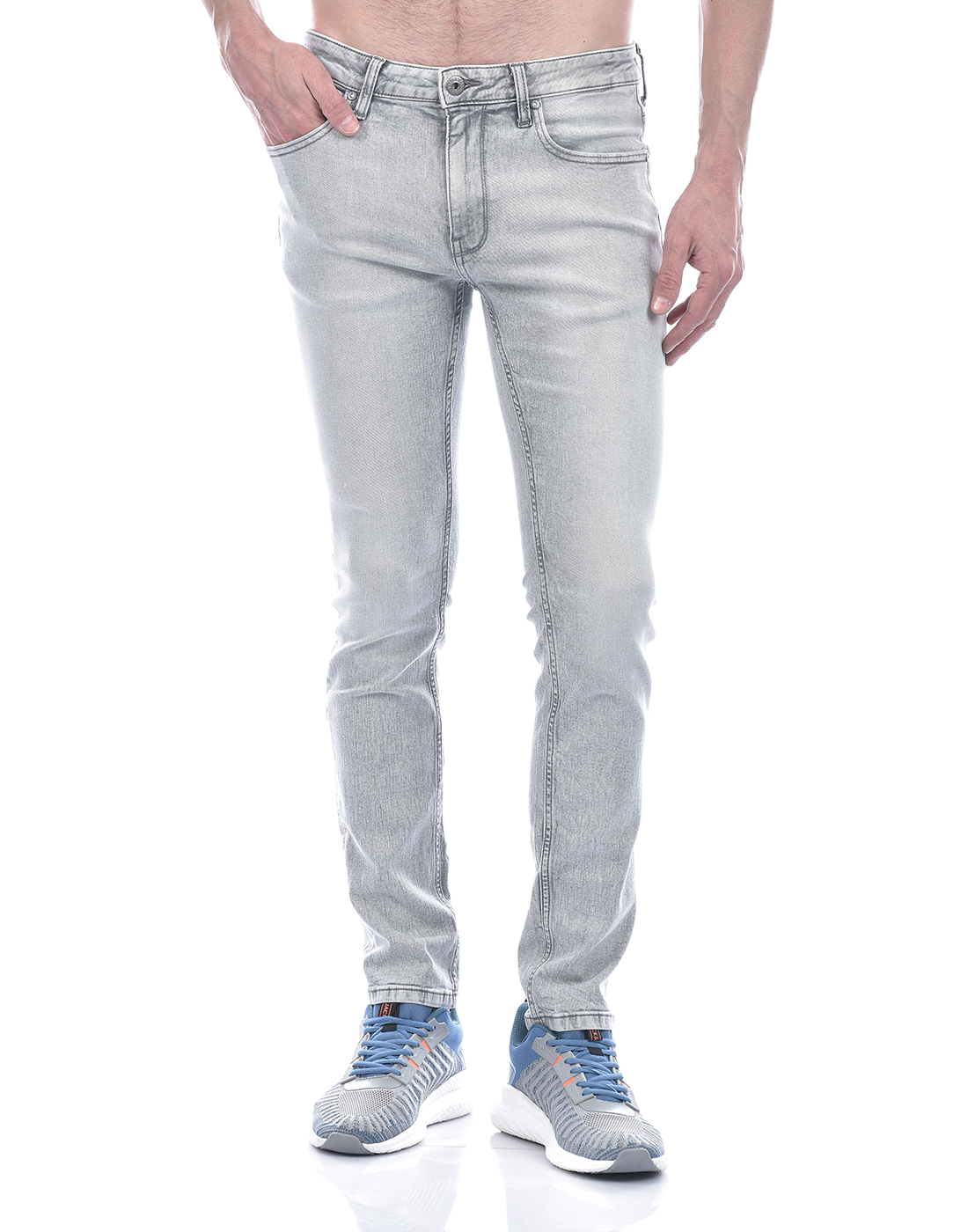 Jack & Jones Men Solid Grey Jeans