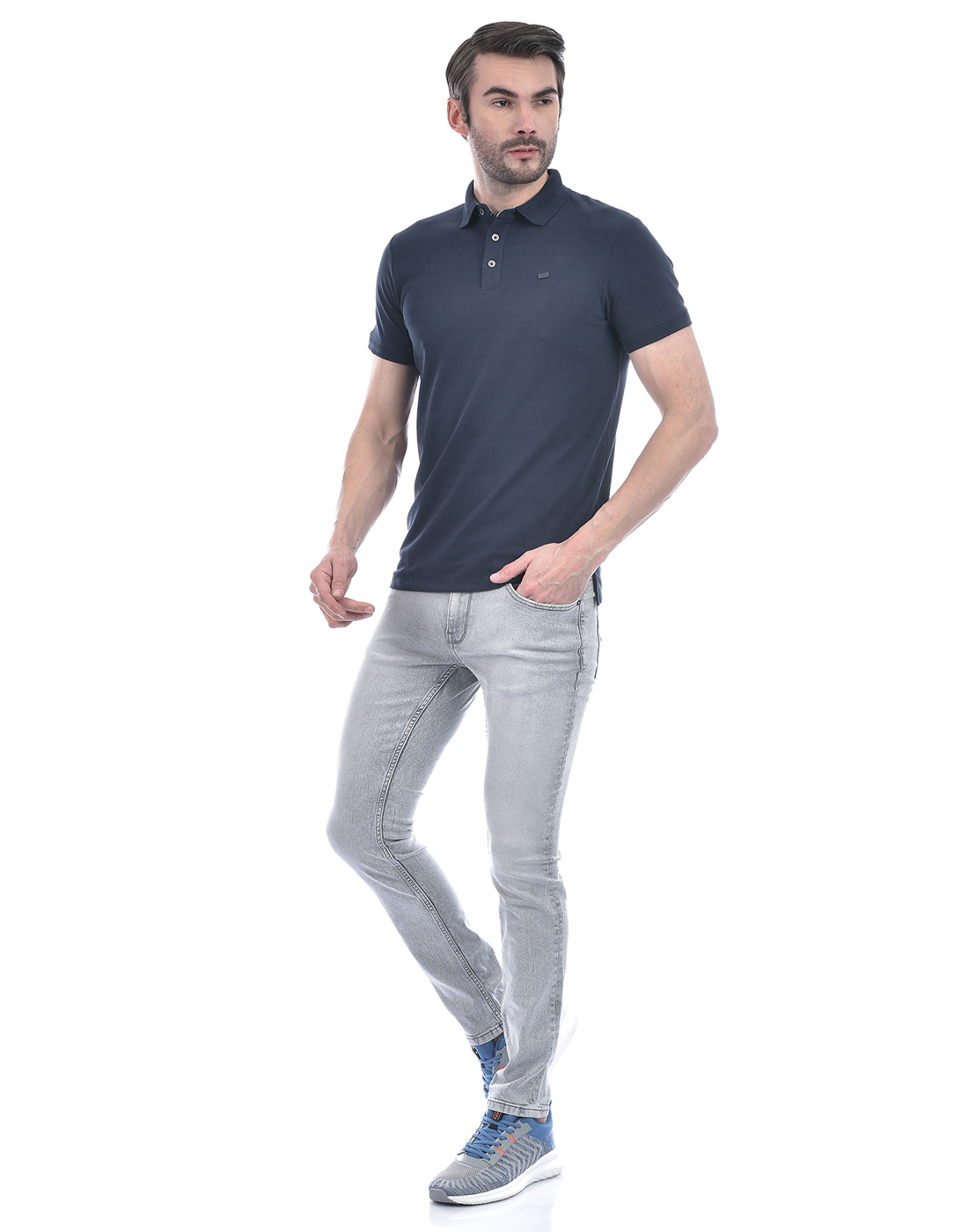 Jack & Jones Men Solid Grey Jeans
