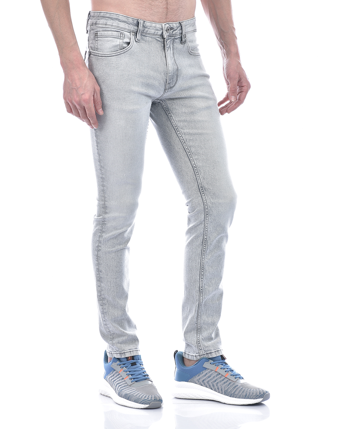 Jack & Jones Men Solid Grey Jeans