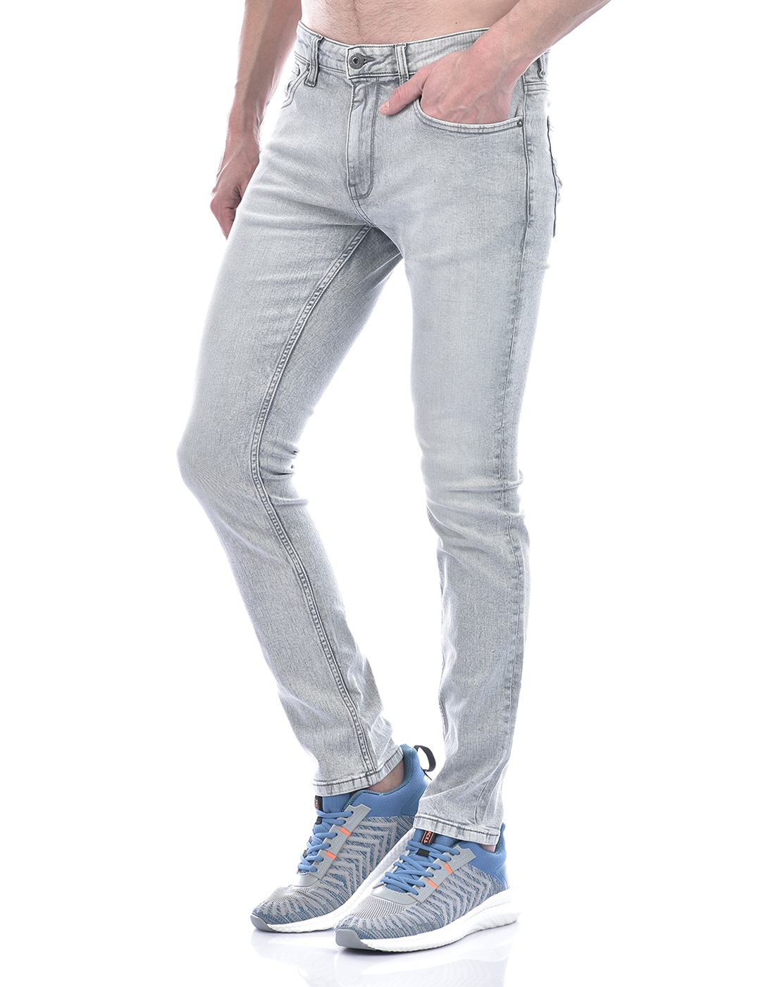 Jack & Jones Men Solid Grey Jeans