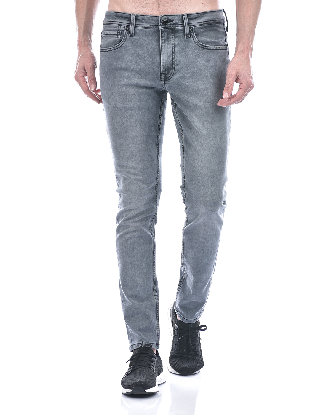Jack & Jones Men Solid Grey Jeans