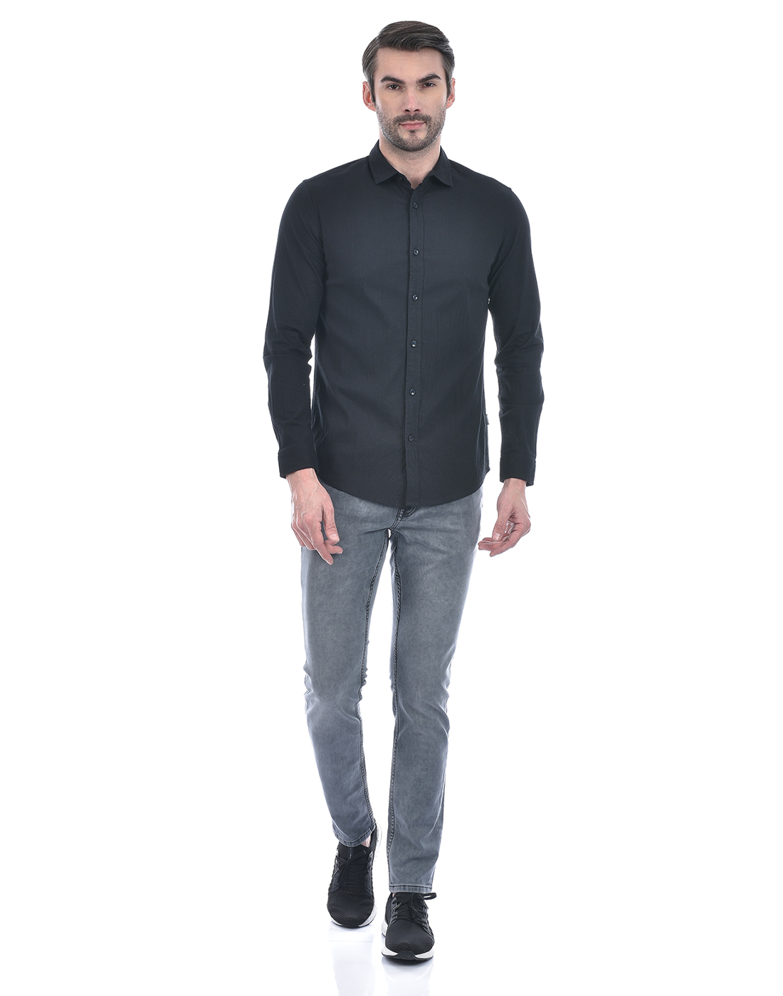 Jack & Jones Men Solid Grey Jeans