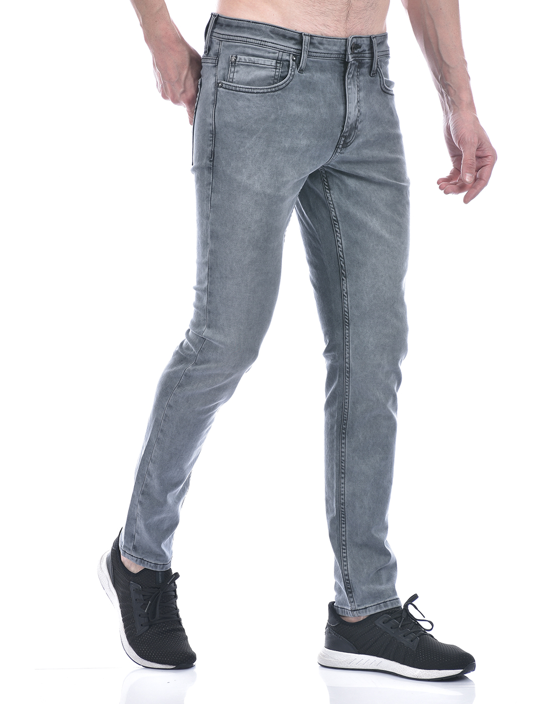 Jack & Jones Men Solid Grey Jeans