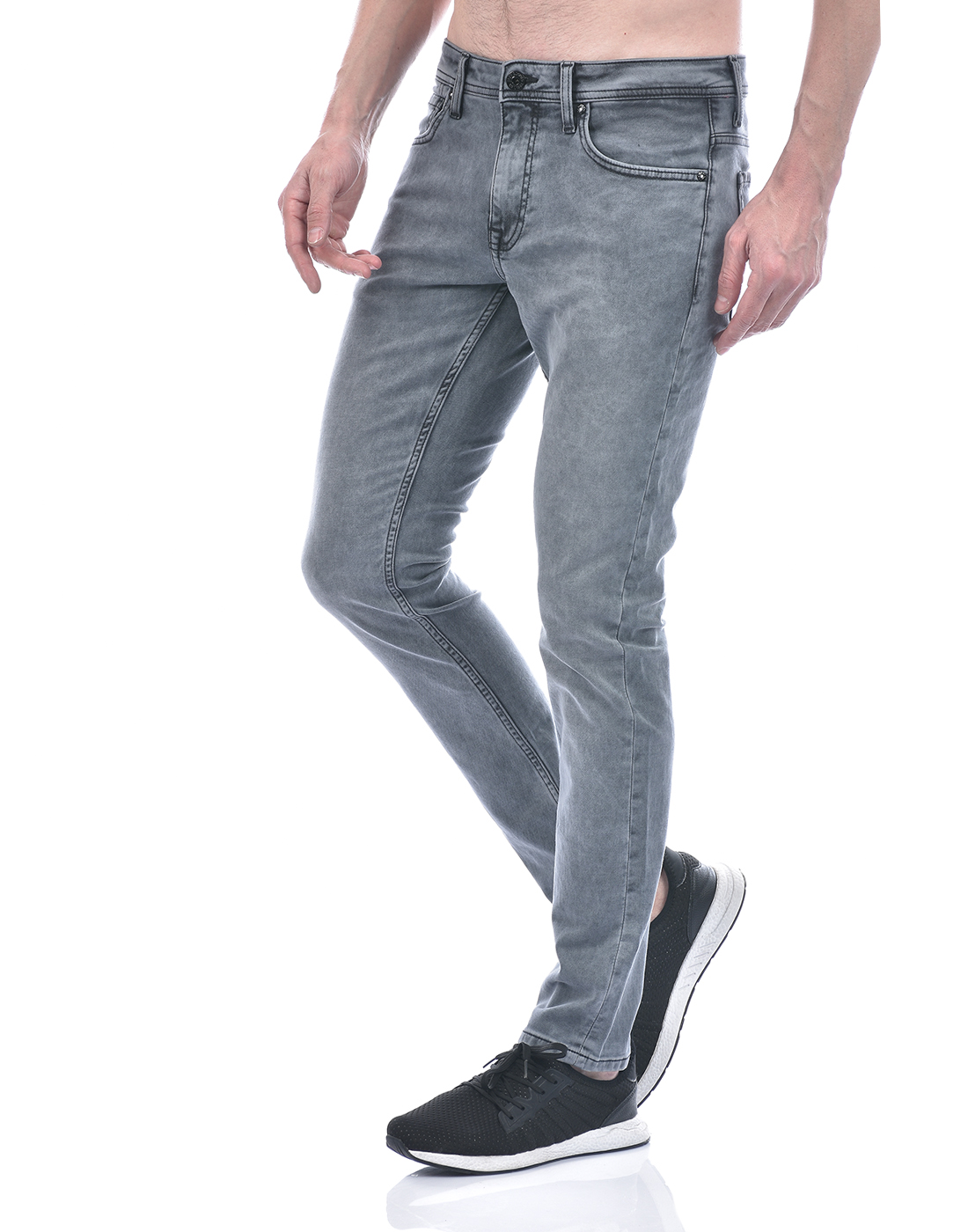 Jack & Jones Men Solid Grey Jeans