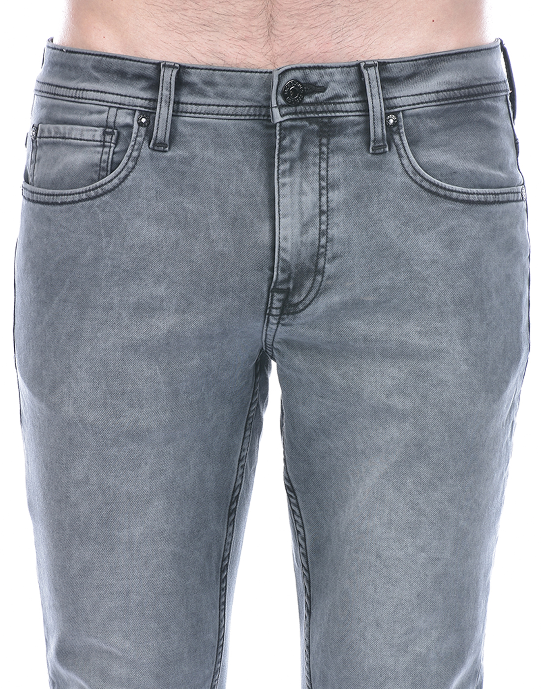 Jack & Jones Men Solid Grey Jeans