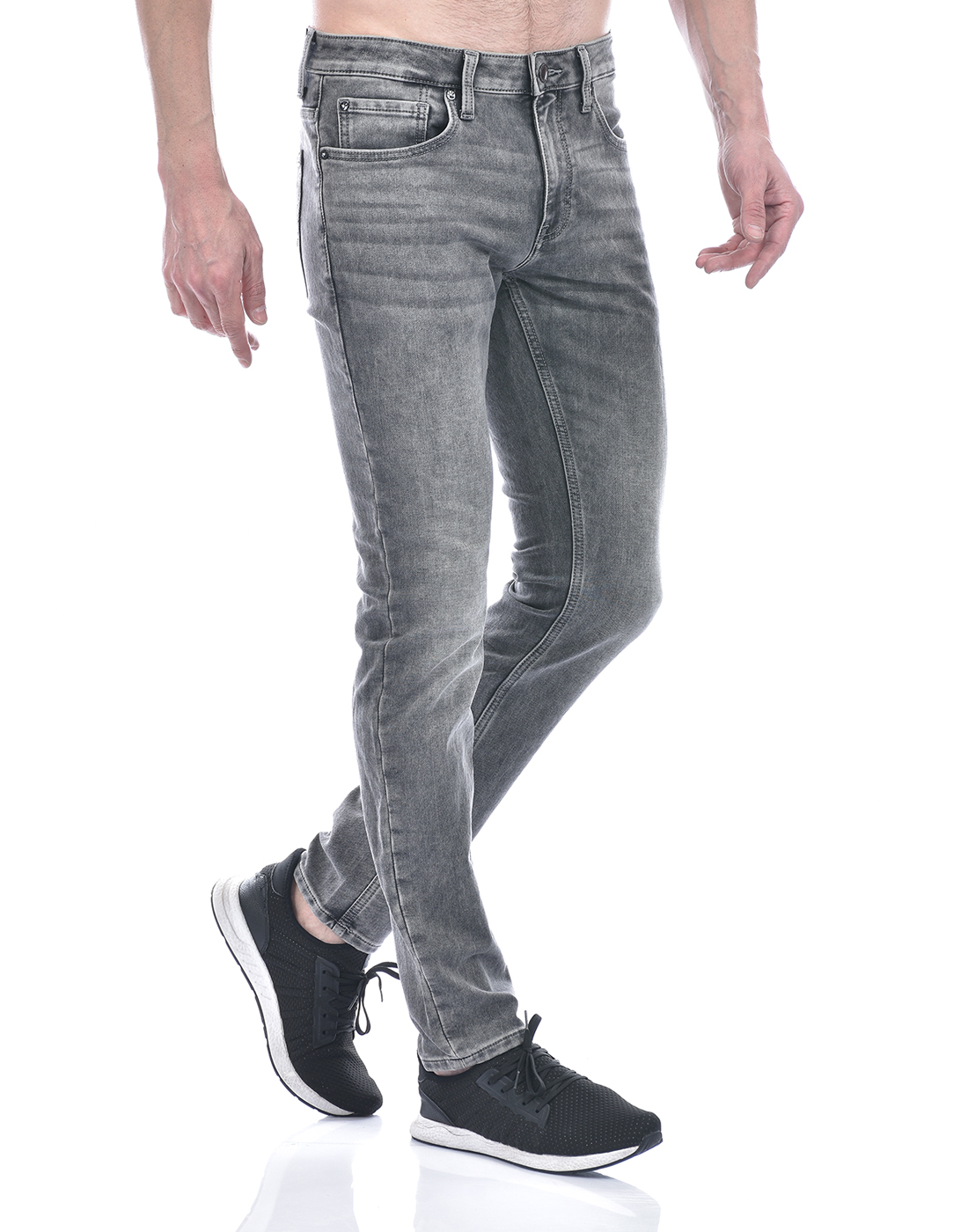 Jack & Jones Men Solid Grey Jeans